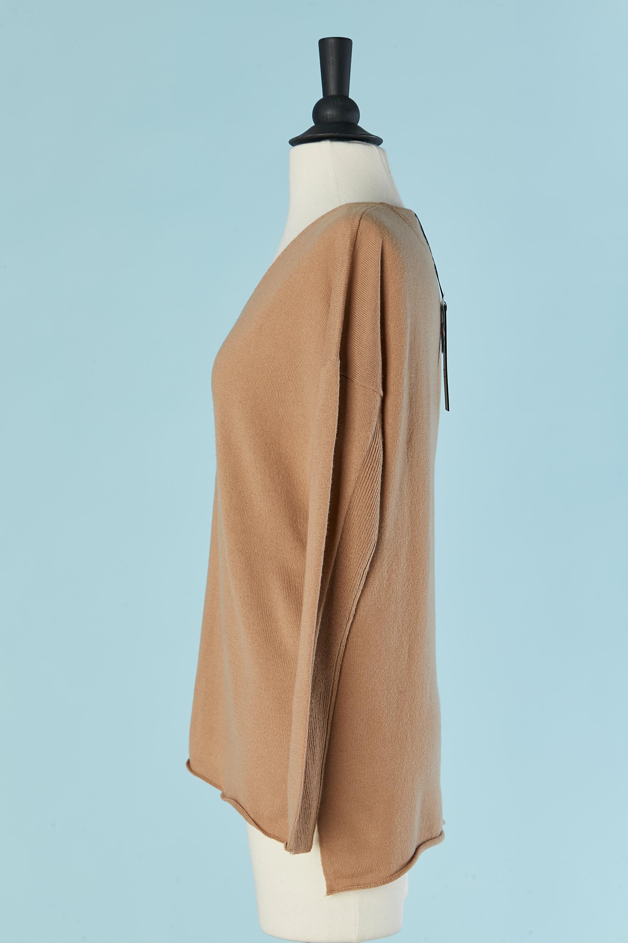 Beige wool sweater with V neckline BARBARA BUI New In New Condition For Sale In Saint-Ouen-Sur-Seine, FR