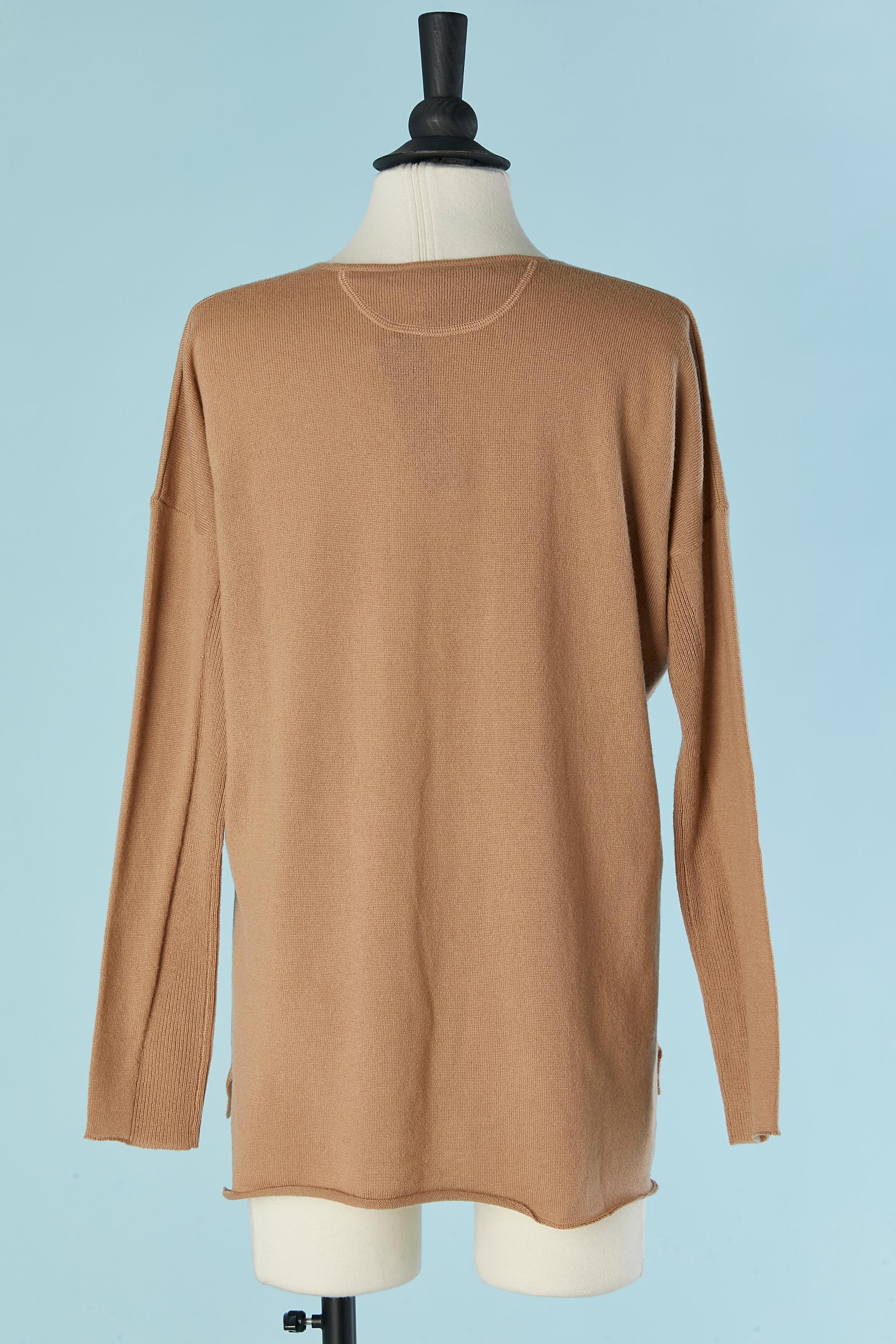 Women's Beige wool sweater with V neckline BARBARA BUI New For Sale