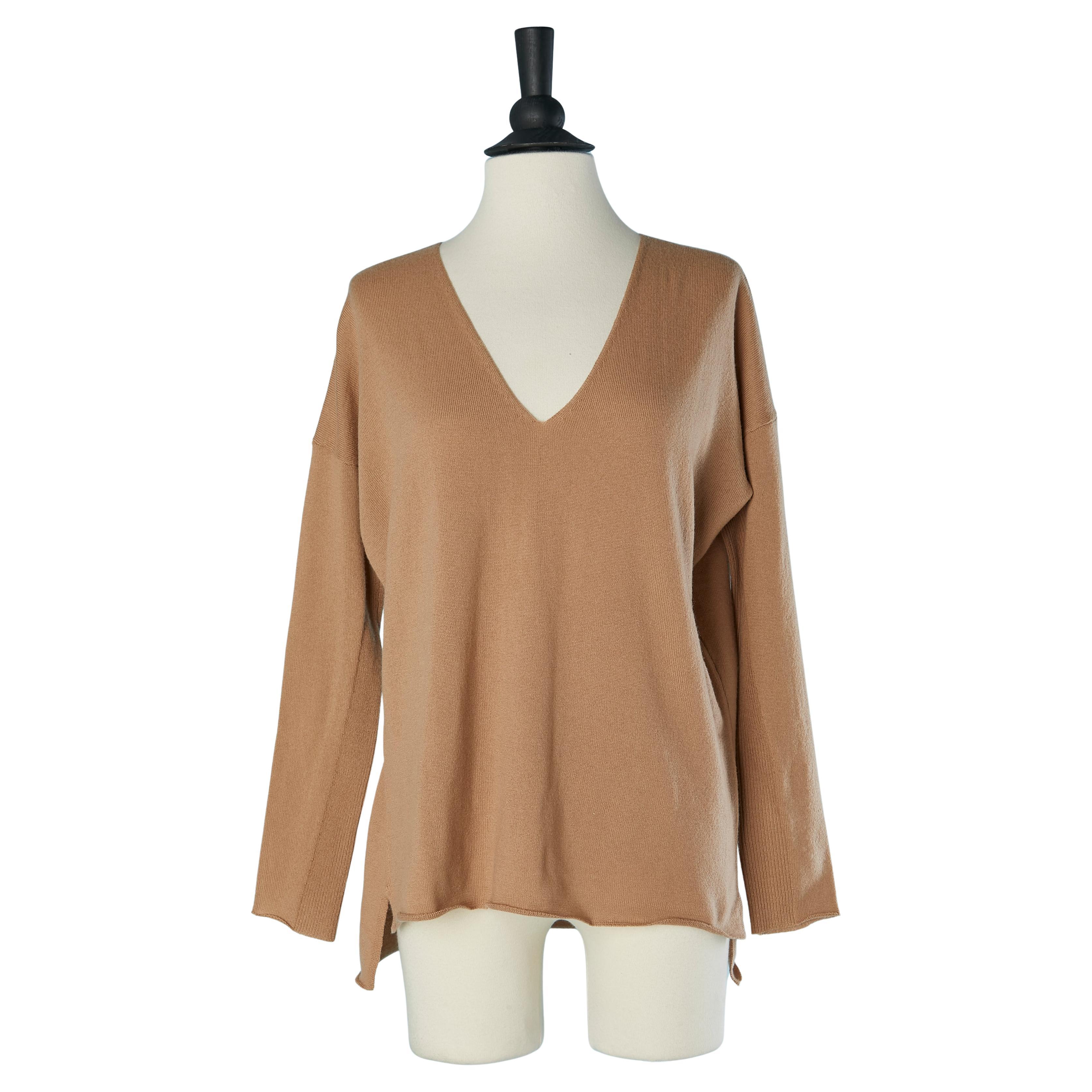 Beige wool sweater with V neckline BARBARA BUI New For Sale