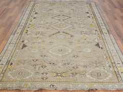 Beige Worn Down Vintage Persian Shiraz Pure Wool Hand Knotted Oriental Rug