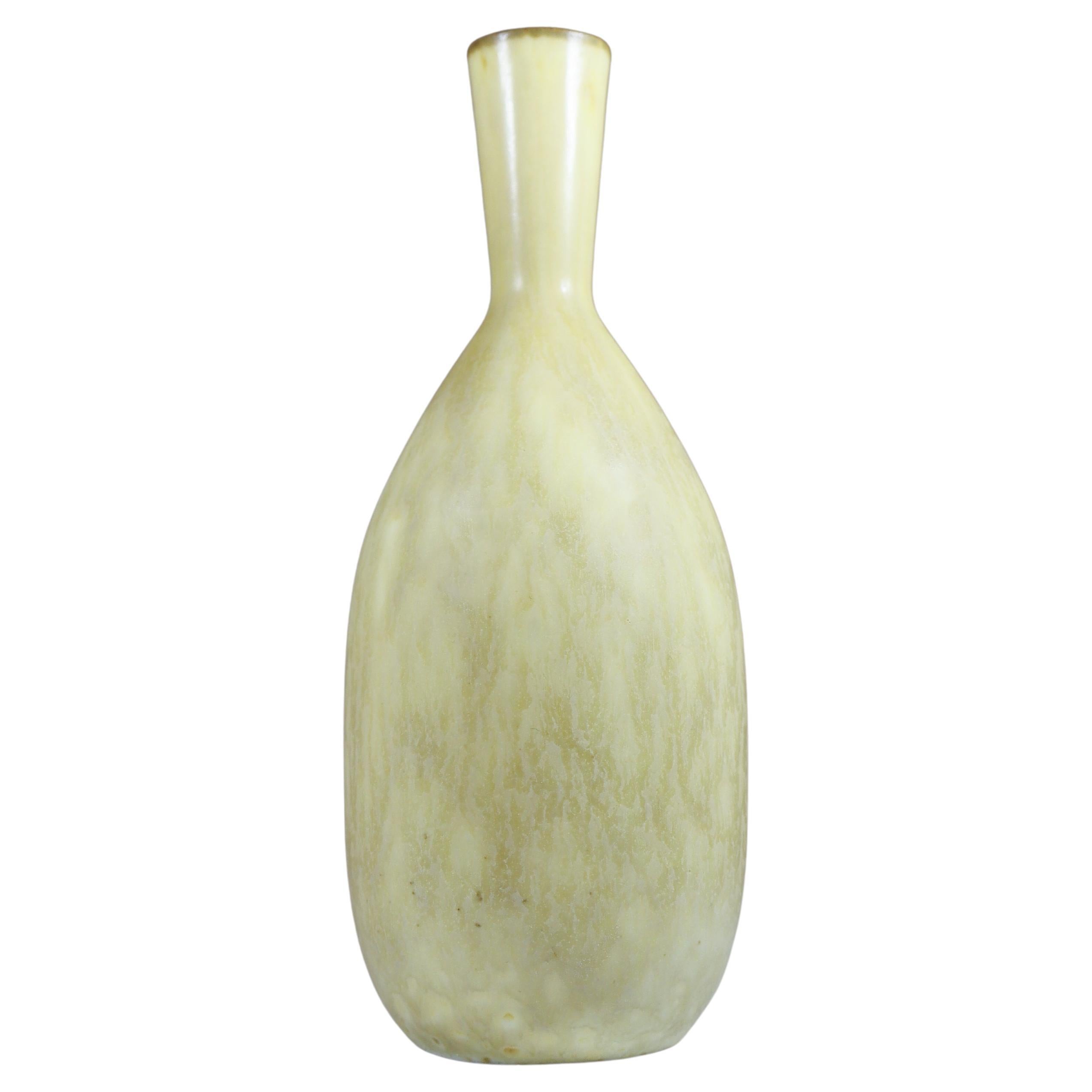 Vase beige/jaune, Carl-Harry Stlhane, Rrstrand, Vintage du milieu du siècle dernier