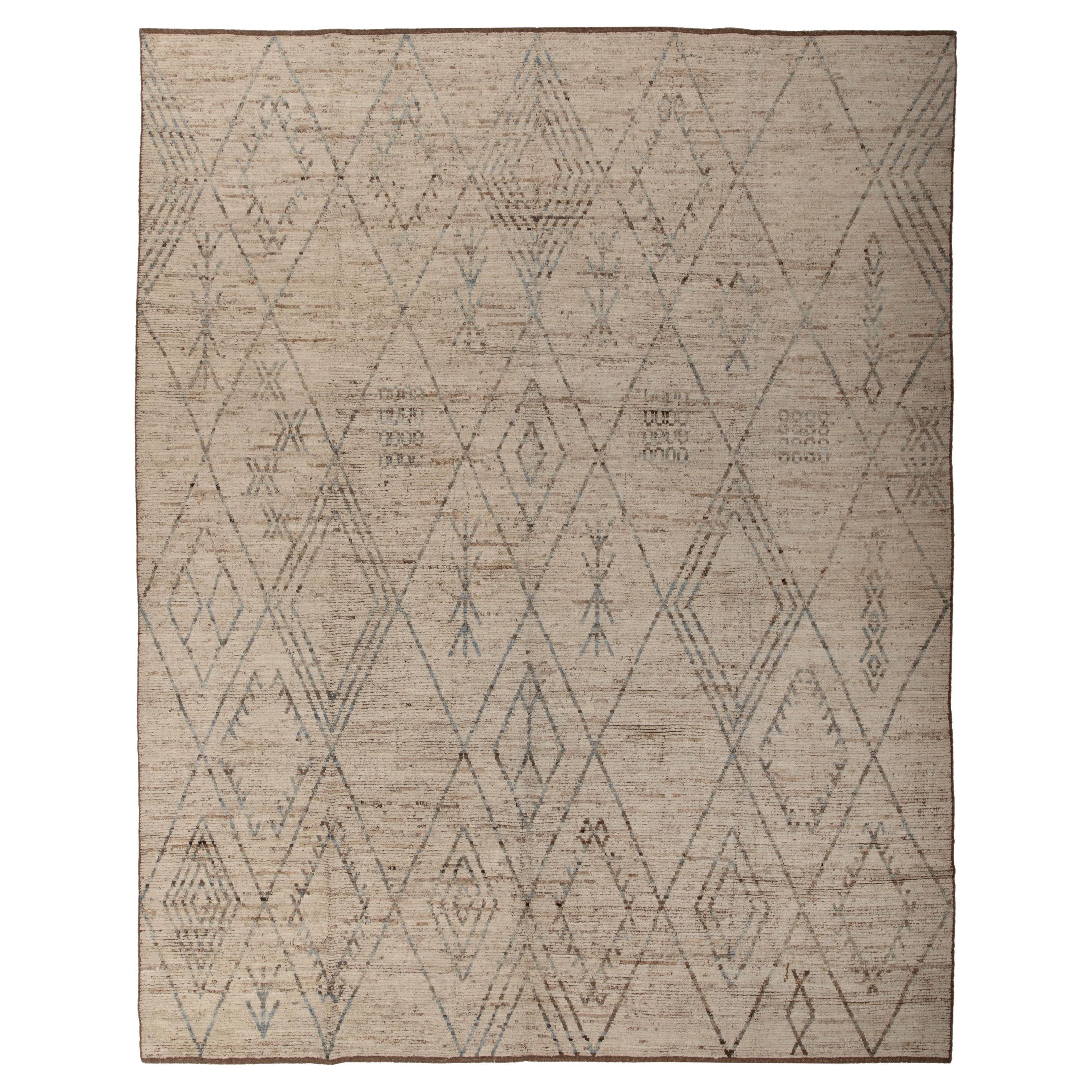 abc carpet Beige Zameen Transitional Wool Rug - 10'5" x 13'9" Success For Sale