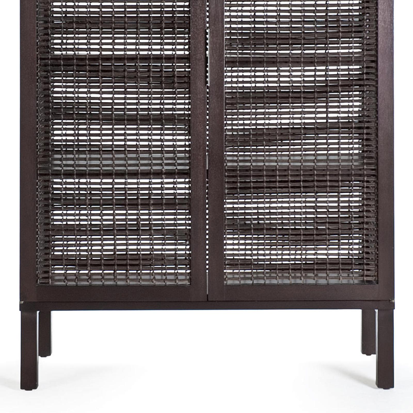 Rattan Beijing Cabinet in Brown Finish For Sale