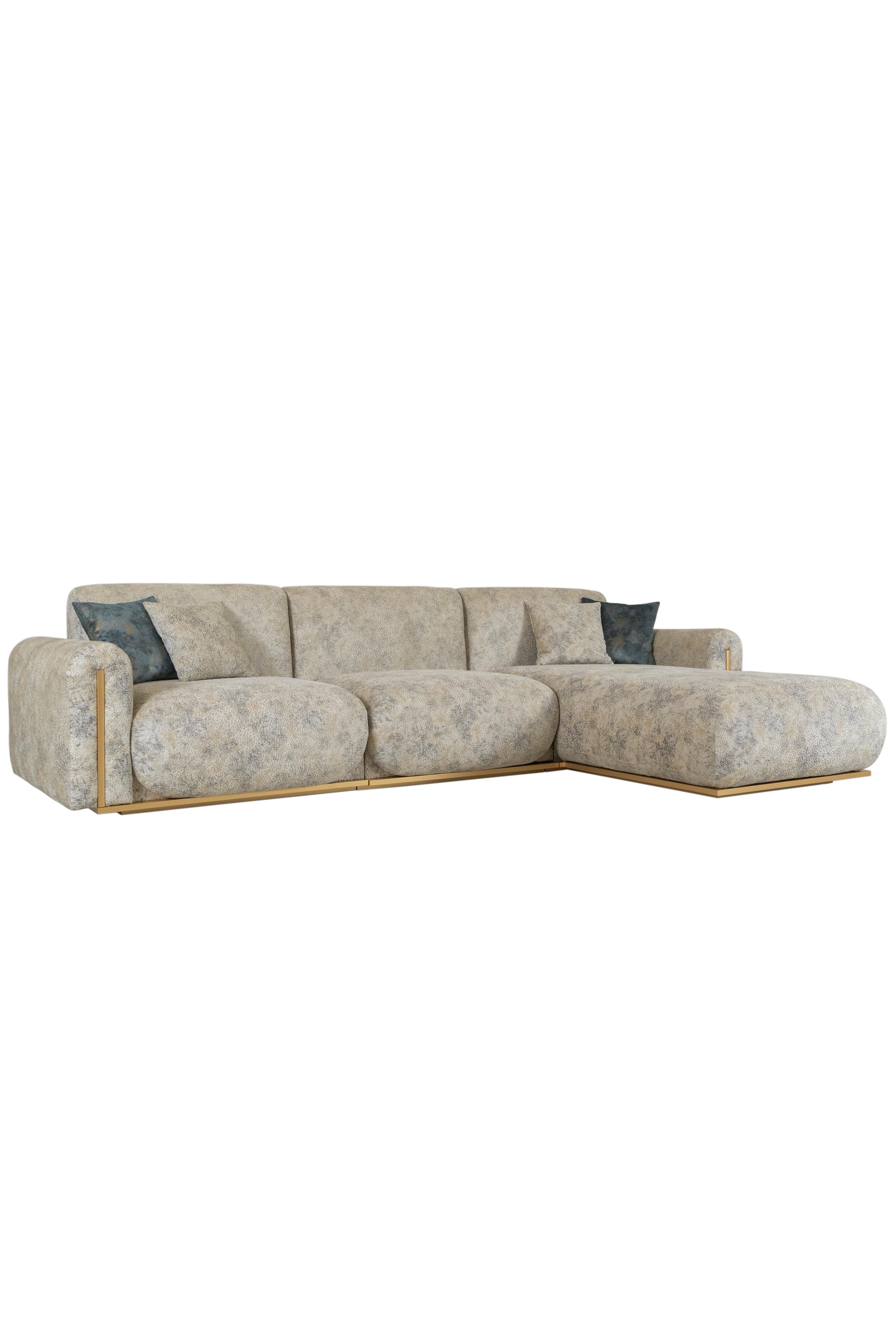 Contemporary Modern Beijinho Sofa, Beige Velvet Leather, Handmade in Portugal by Greenapple For Sale