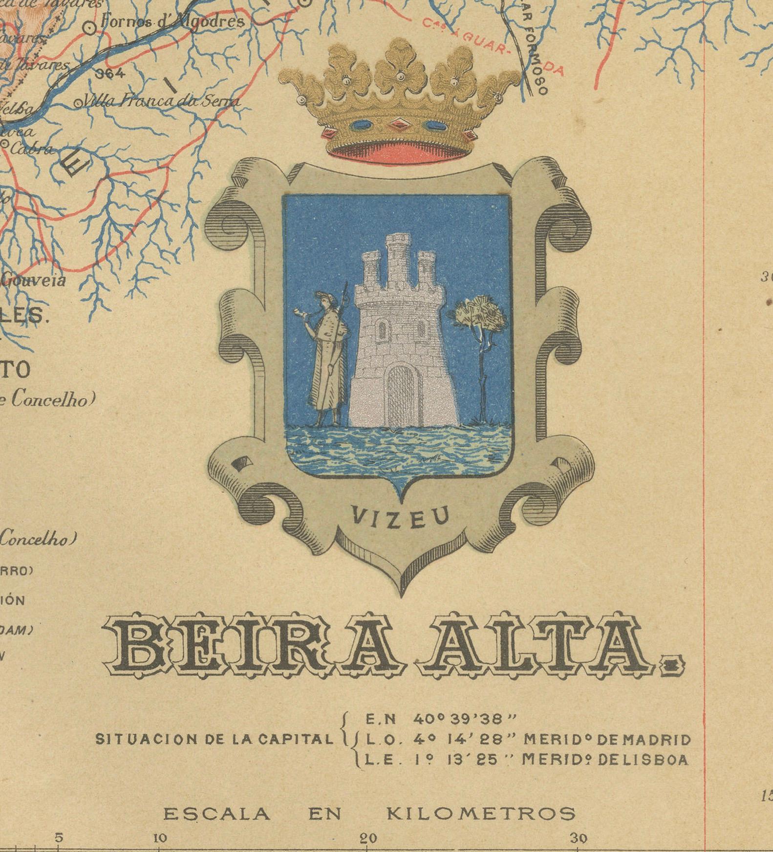 Paper Beira Alta: A Cartographic Journey Through Portugal's Heartland in 1903 For Sale
