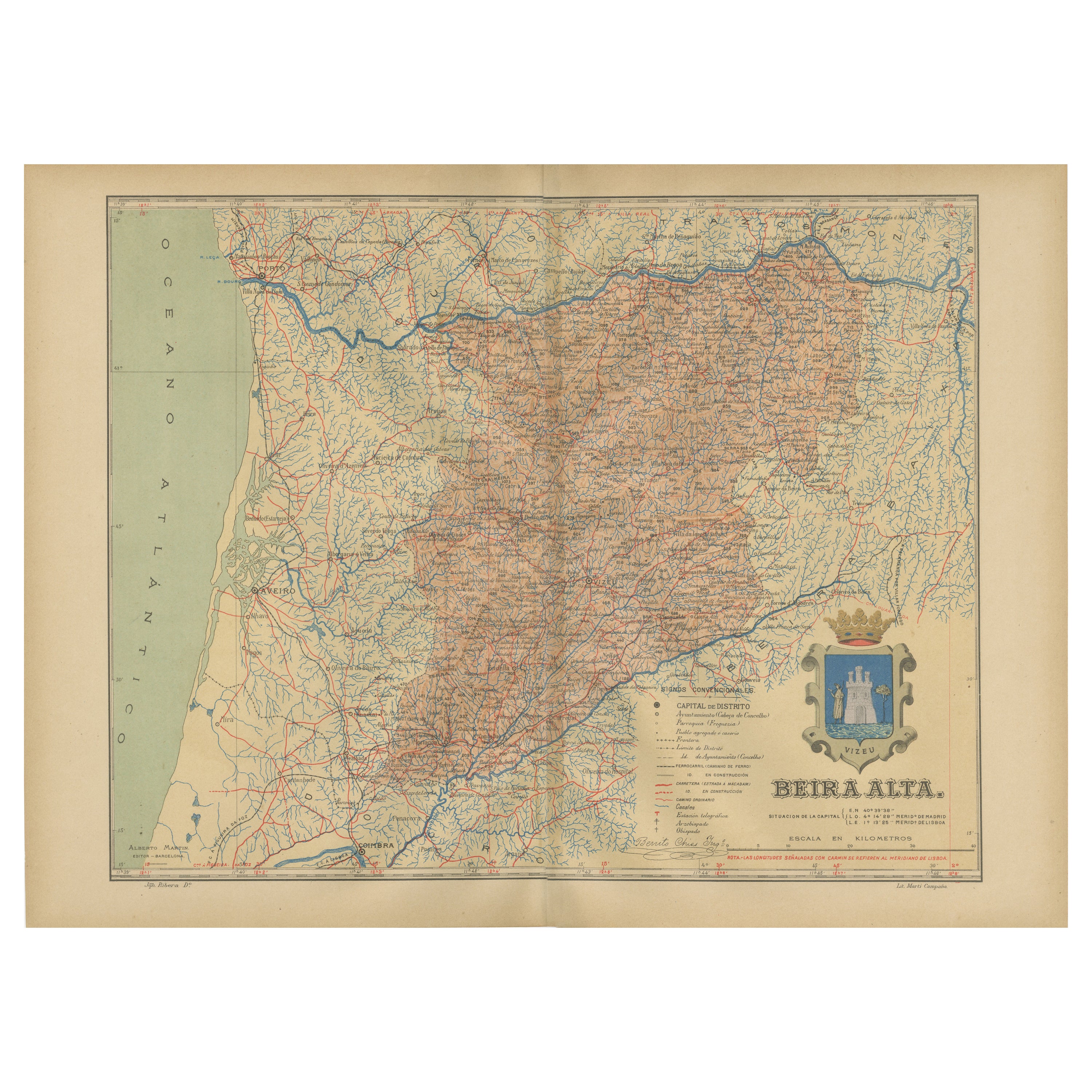 Beira Alta: Un viaje cartográfico por el corazón de Portugal en 1903