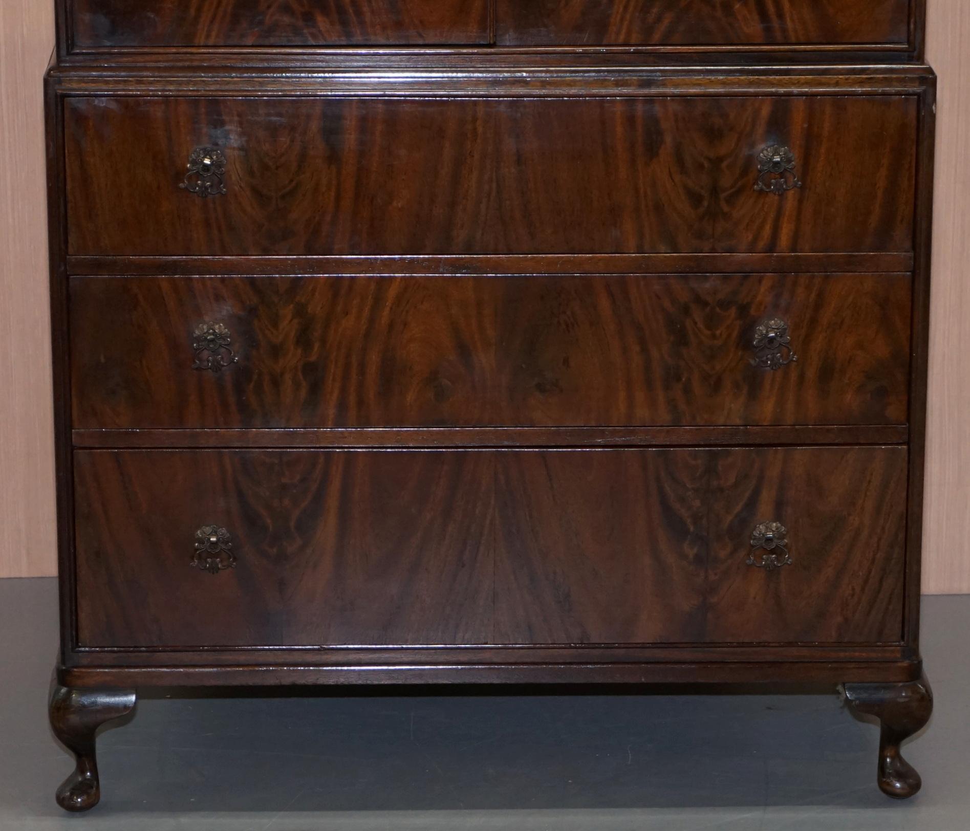 Modern Beithcraft Scotland Flamed Mahogany Tallboy Chest of Drawers Part of Large Suite