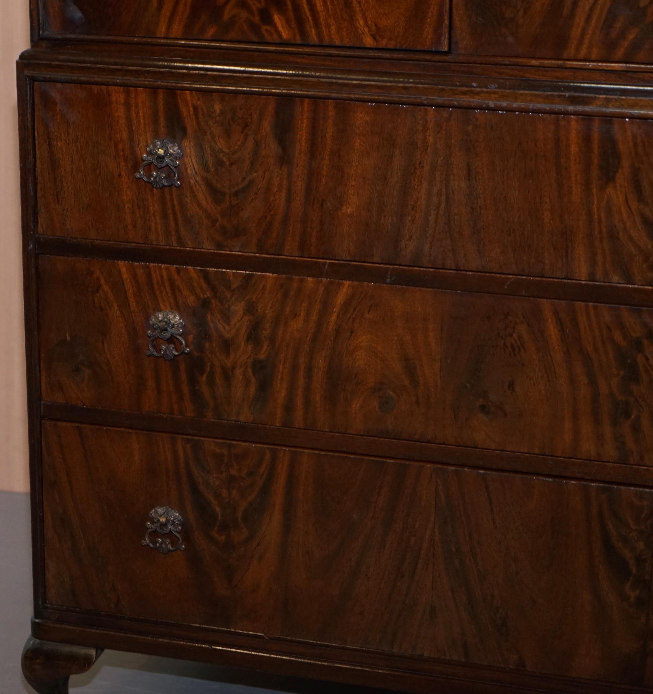 Scottish Beithcraft Scotland Flamed Mahogany Tallboy Chest of Drawers Part of Large Suite