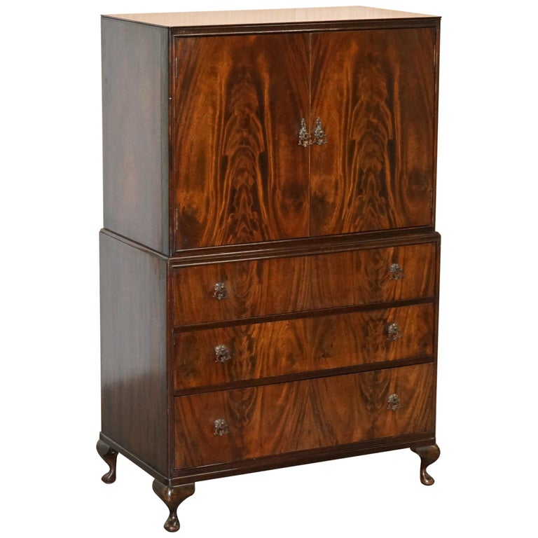 Beithcraft Scotland Flamed Mahogany Tallboy Chest Of Drawers Part