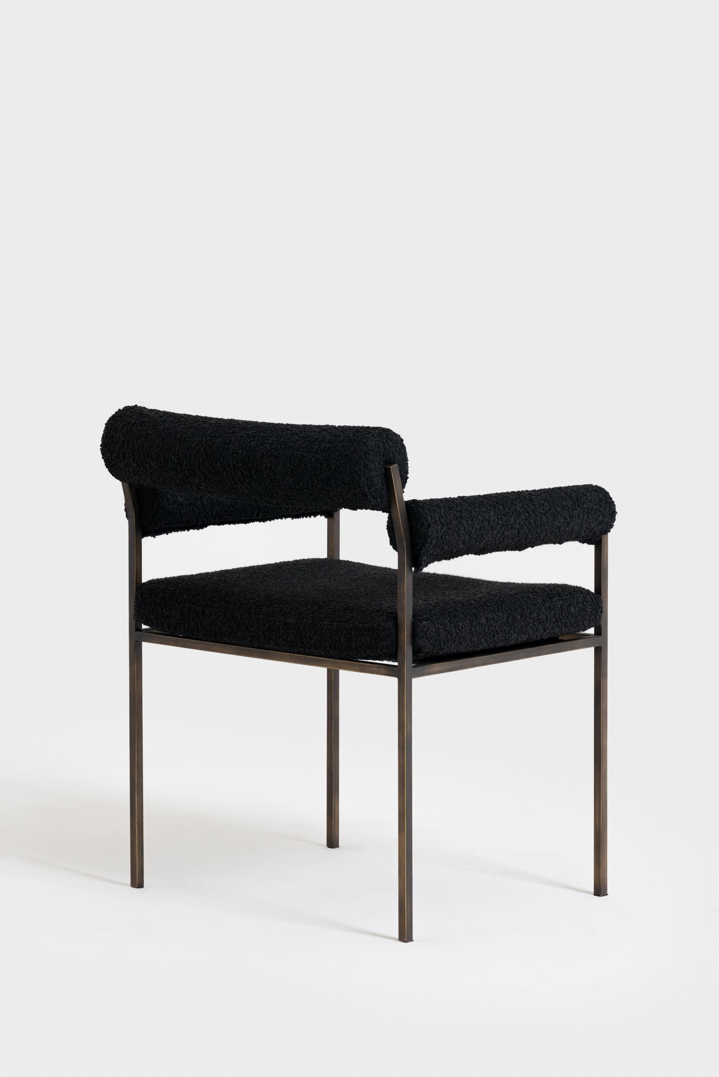 Silla Beivars de metal con acabados de latón quemado de Gianluca Cozzarolo Desconocido en venta