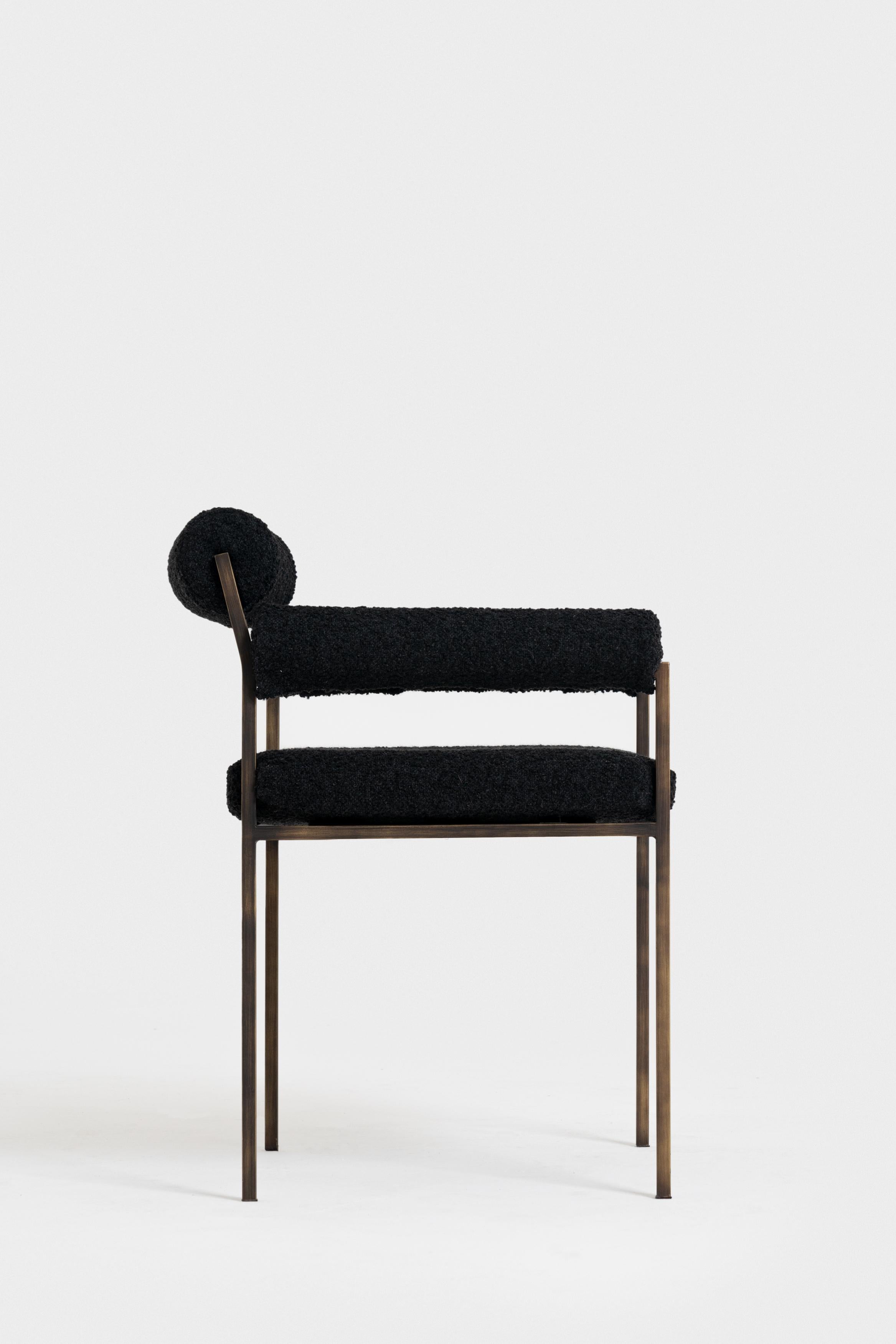 Silla Beivars de metal con acabados de latón quemado de Gianluca Cozzarolo en Excelente estado para la venta en Milano, Lombardia