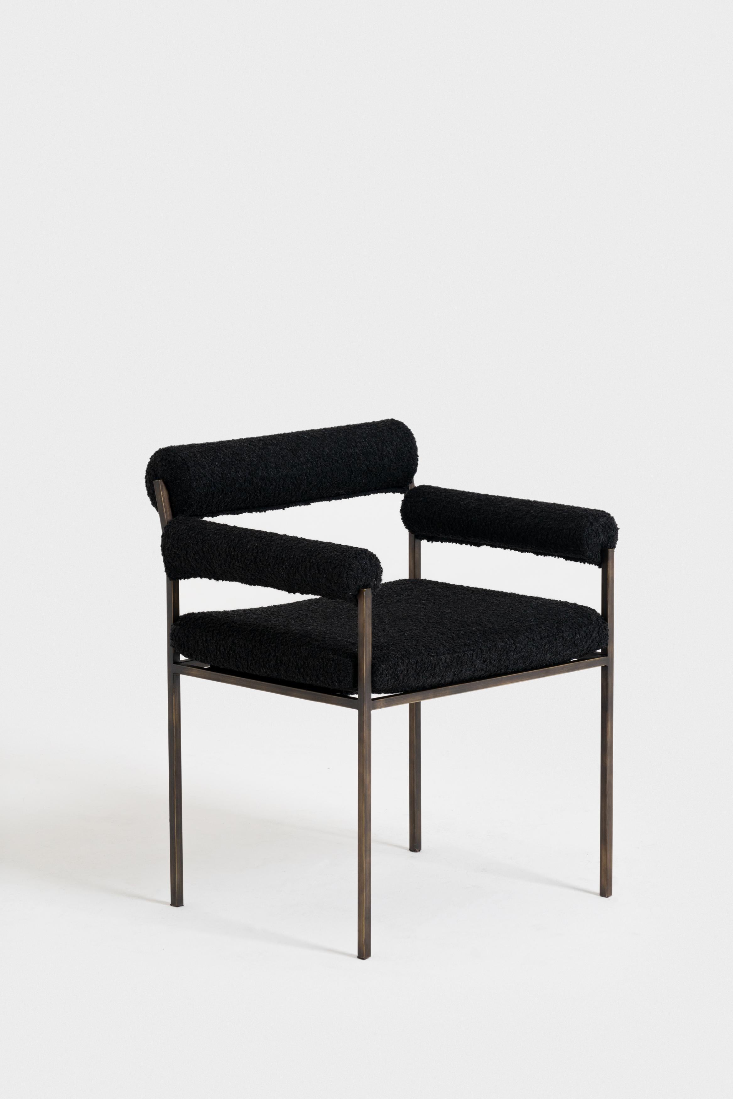 Silla Beivars de metal con acabados de latón quemado de Gianluca Cozzarolo Siglo XXI y contemporáneo en venta