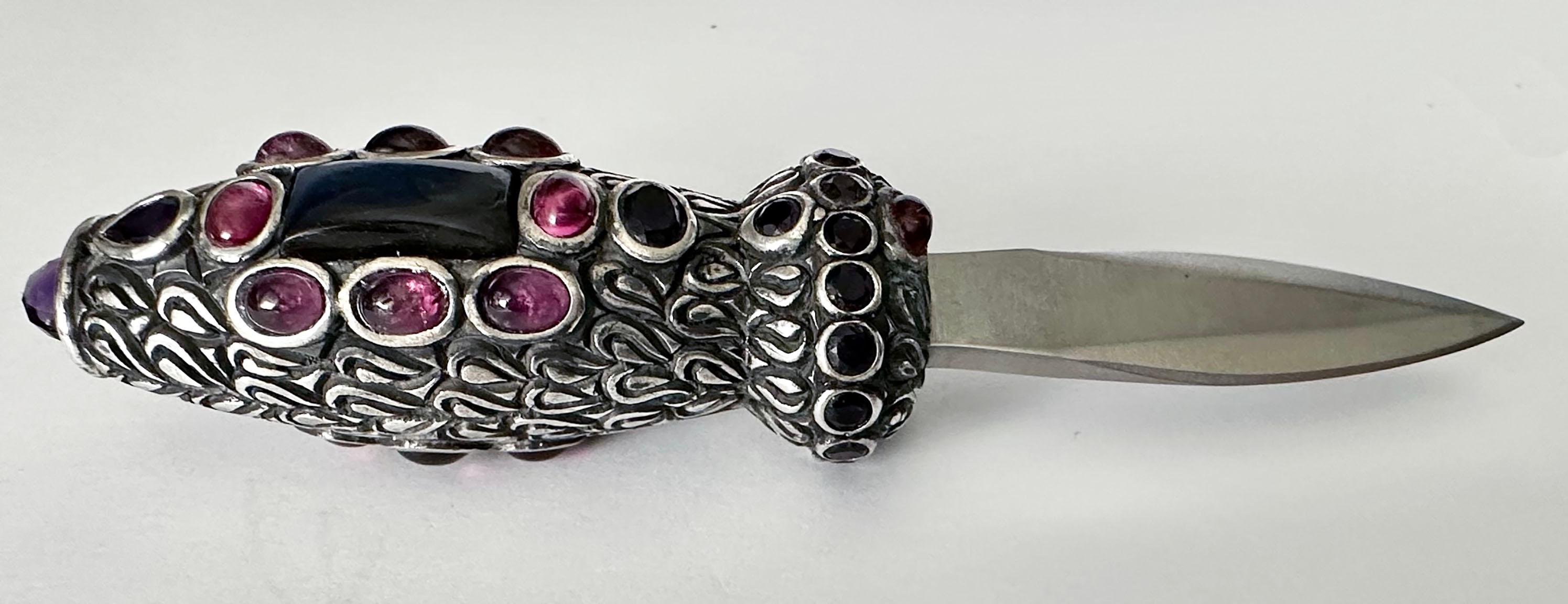 Anglo-Indian Bejeweled Letter Opener For Sale
