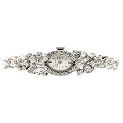 Bejeweled Vintage 3,00ctw Diamant Croton Damenuhr in 14K Weißgold mit Diamanten