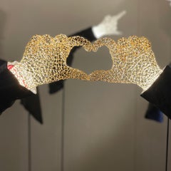 Bejewelled Hand (Gold) by Ango - Art Object with Light and Luminosity