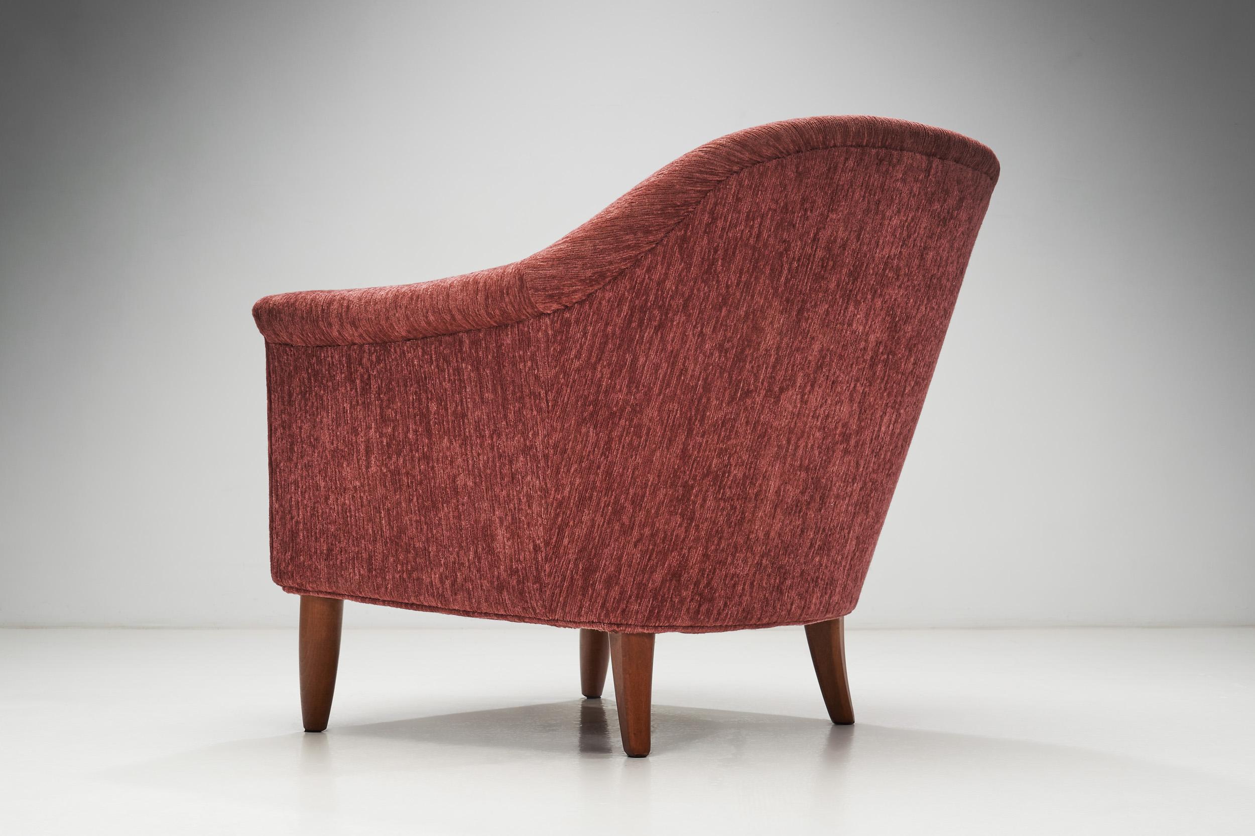 Fabric Bejra Möbel Tibro Upholstered Armchairs, Sweden, 1960s For Sale