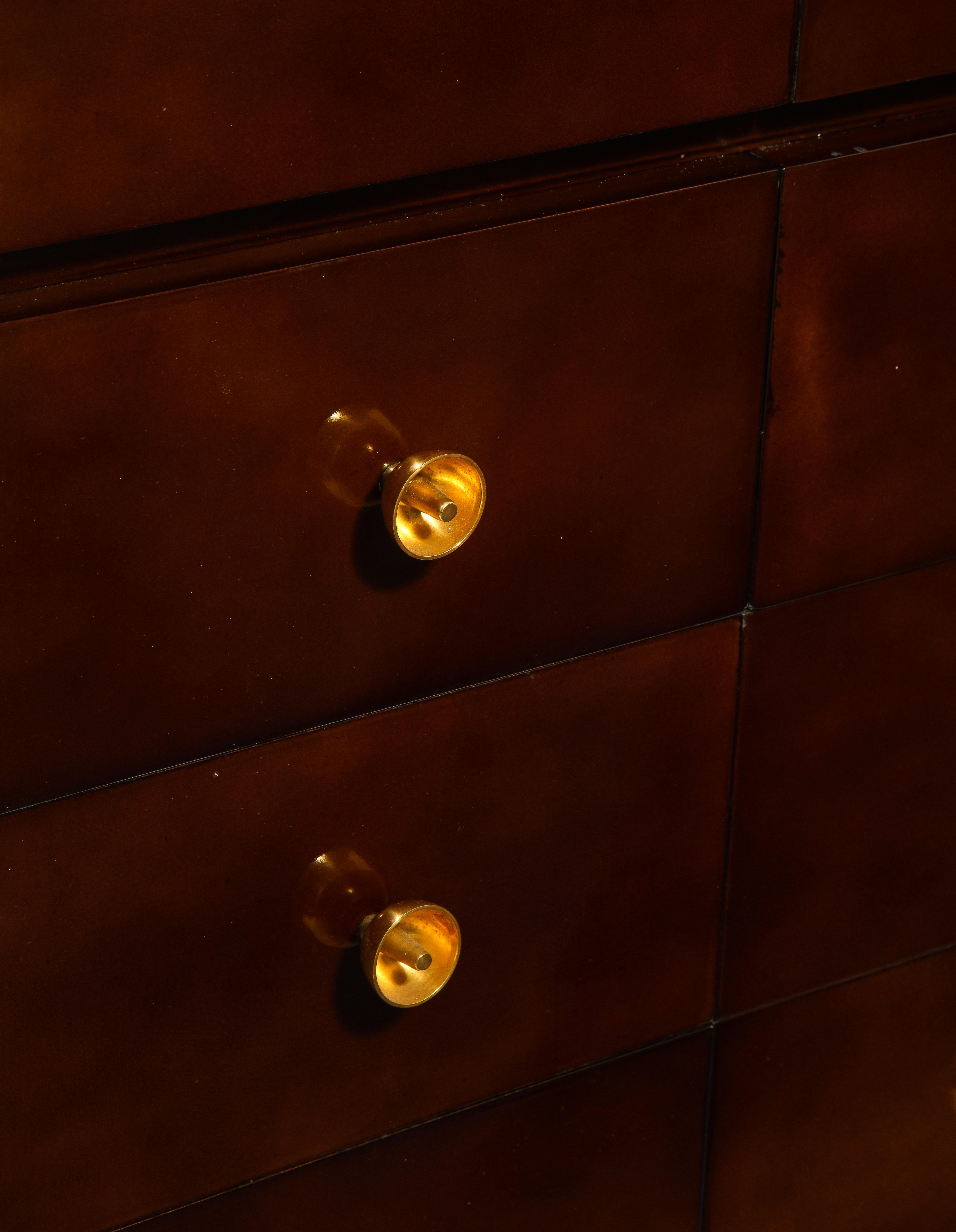 Raphaël Décorateur Beka Modeled Lacquer & Bronze Desk & Vanity, France, 1950's For Sale 8