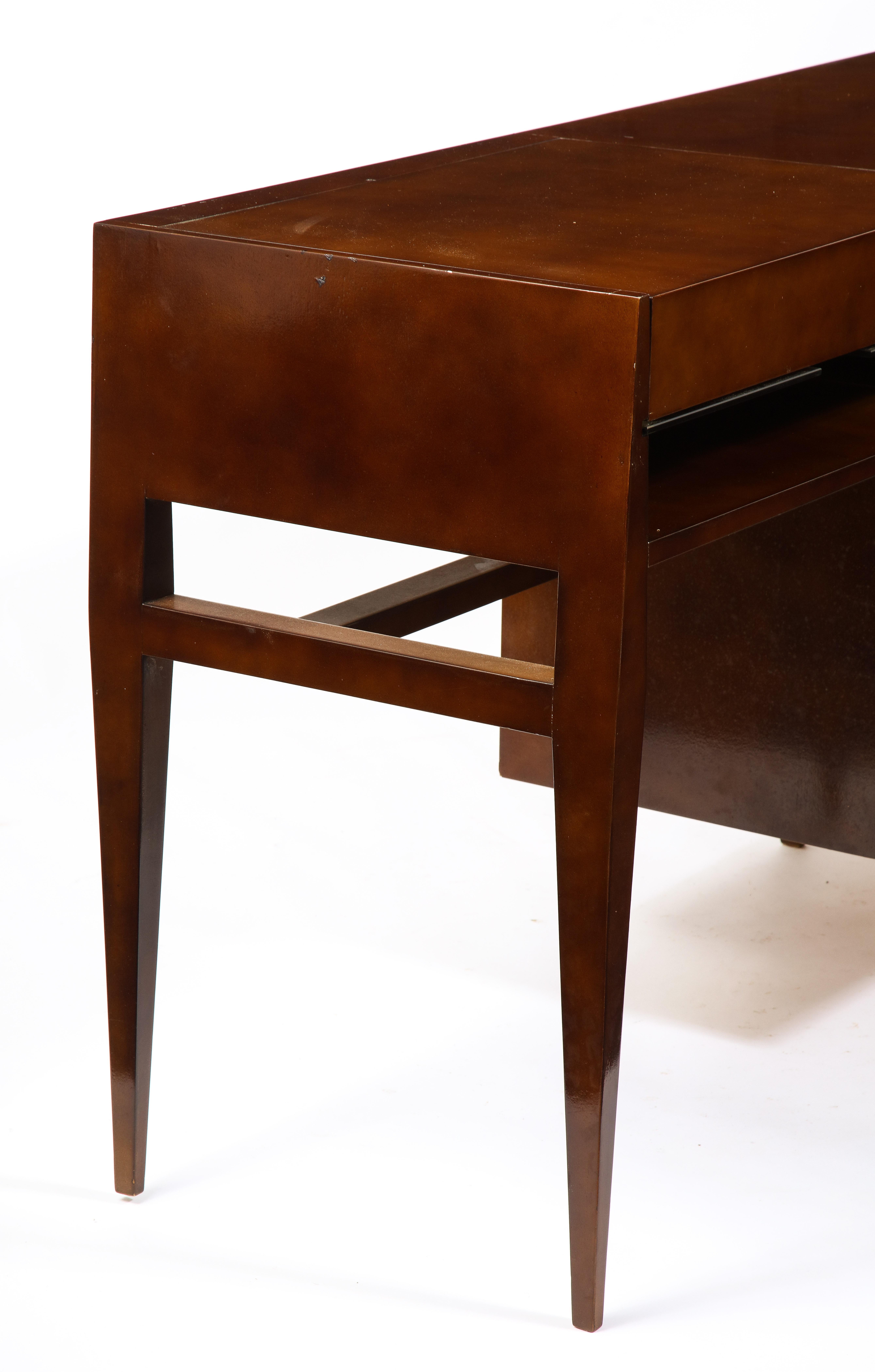 Raphaël Décorateur Beka Modeled Lacquer & Bronze Desk & Vanity, France, 1950's For Sale 10