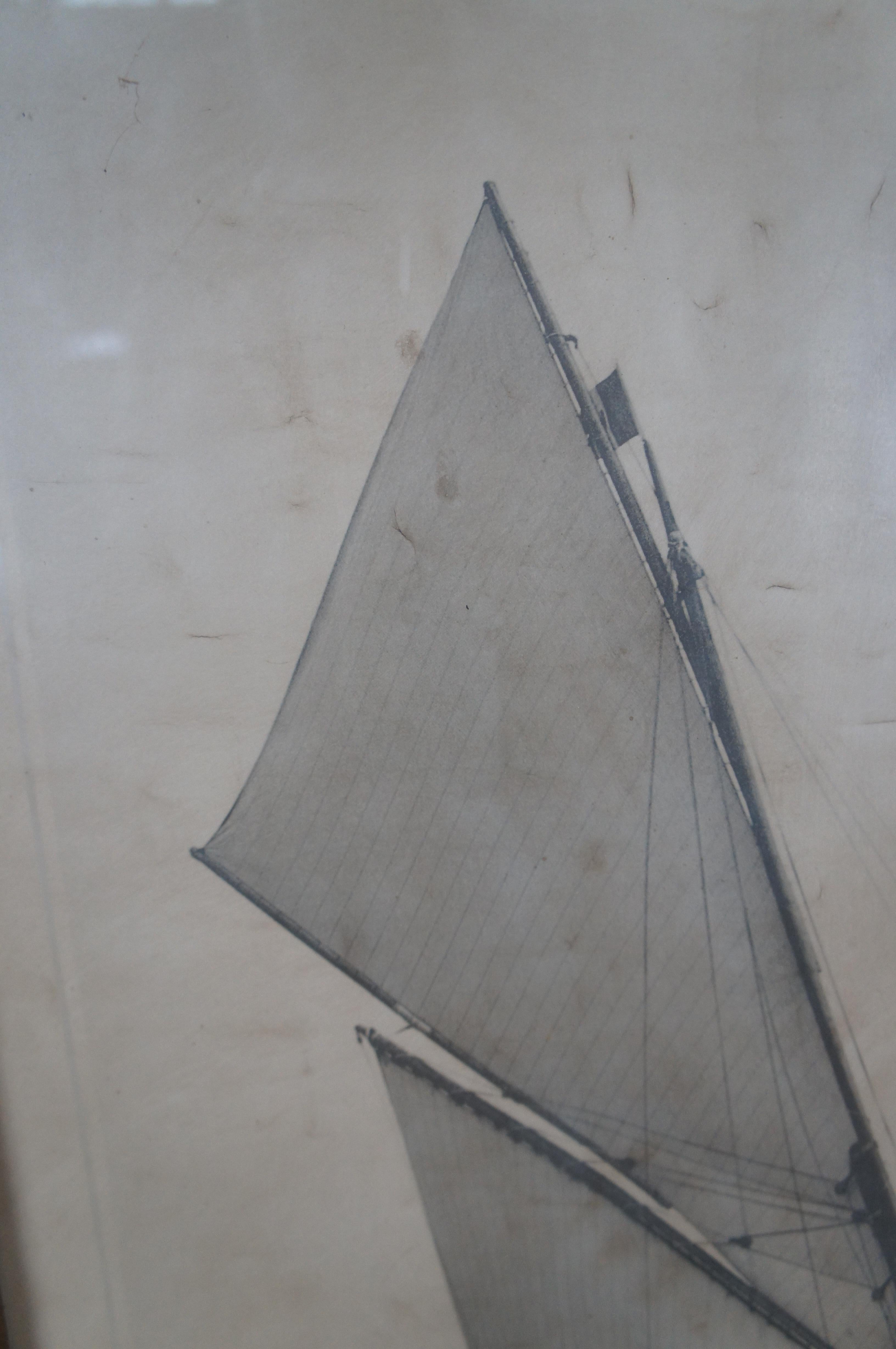 Beken of Cowes The Art of Sailing Irex 1911 Impression de voiliers signée et encadrée 49
