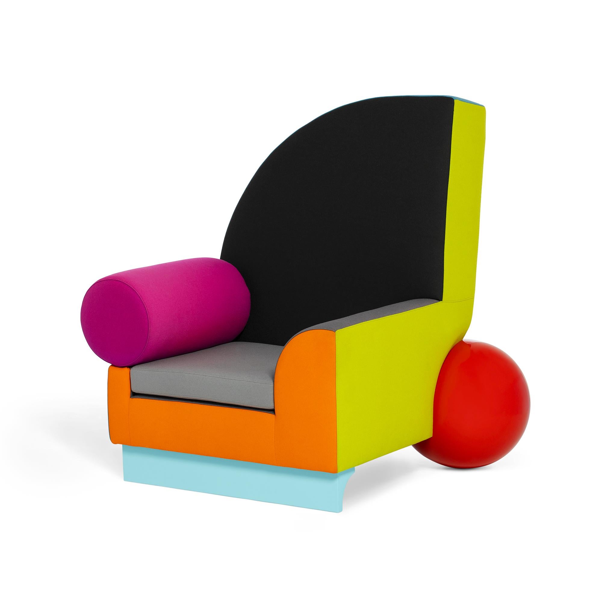 Italian Bel Air Armchair, by Peter Shire for Memphis Collection For Sale