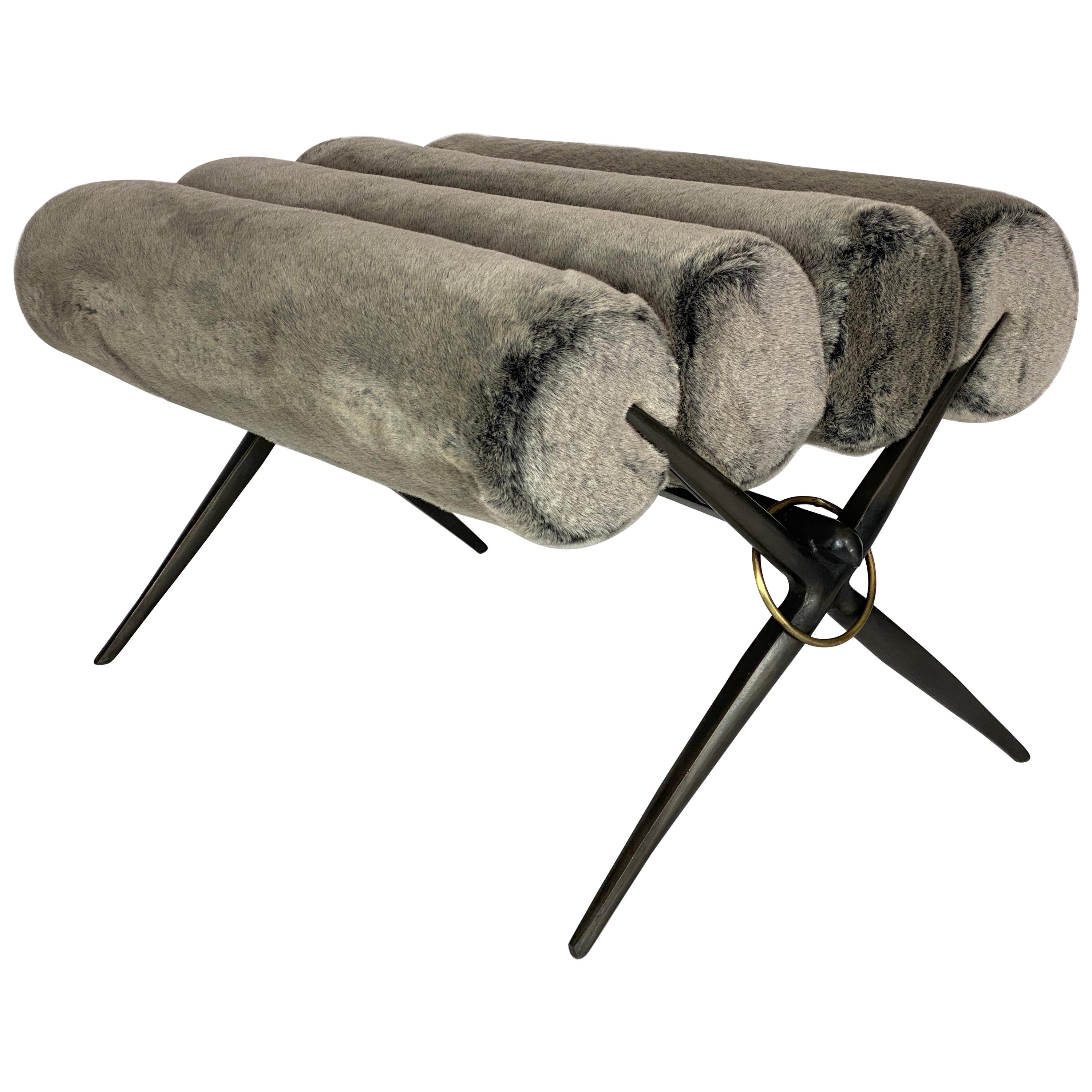 Bel Air Bench, Faux Fur, by Bourgeois Boheme Atelier