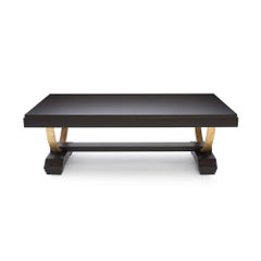 Bel Air Coffee Table in Chocolate and Antiqued Gold by Innova Luxuxy Group
