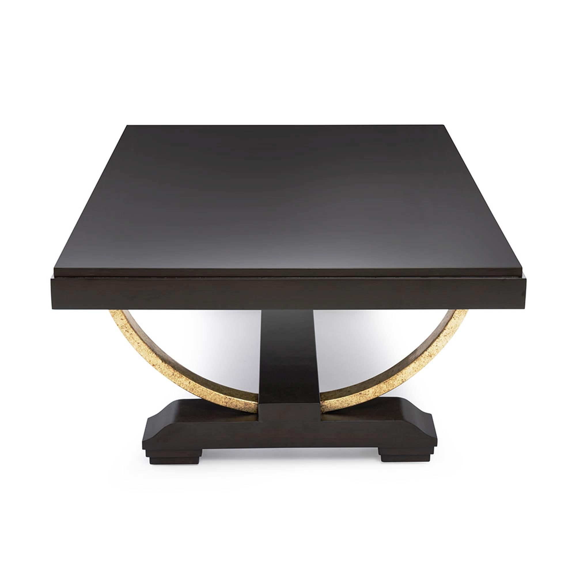Modern Bel Air Coffee Table in Chocolate and Antiqued Gold by Innova Luxuxy Group For Sale