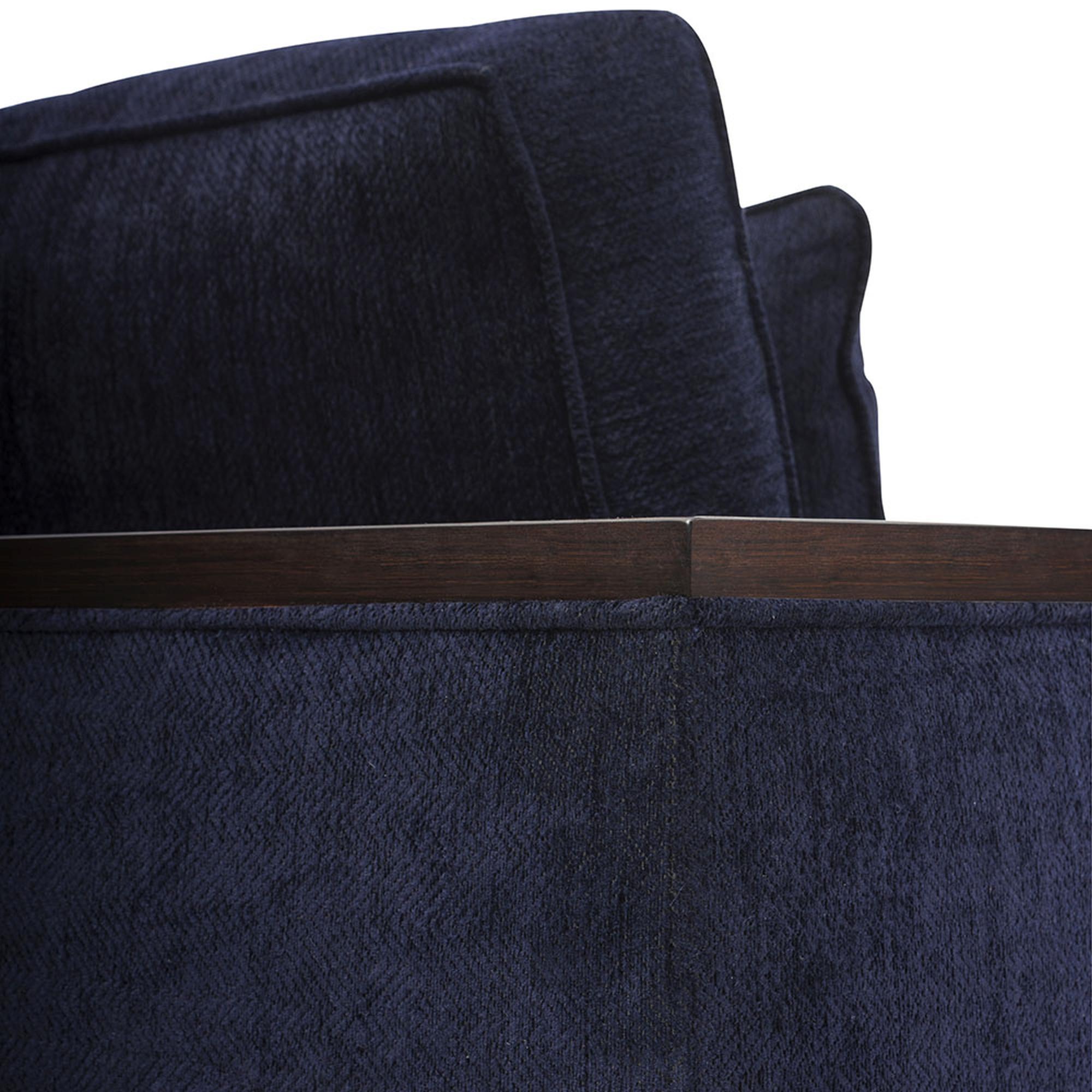 Modern Bel Air Loveseat in Chocolate and Navy by Innova Luxuxy Group For Sale