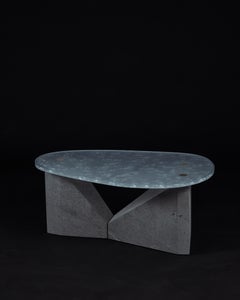 Table Bel Ava en verre et pierre de lave