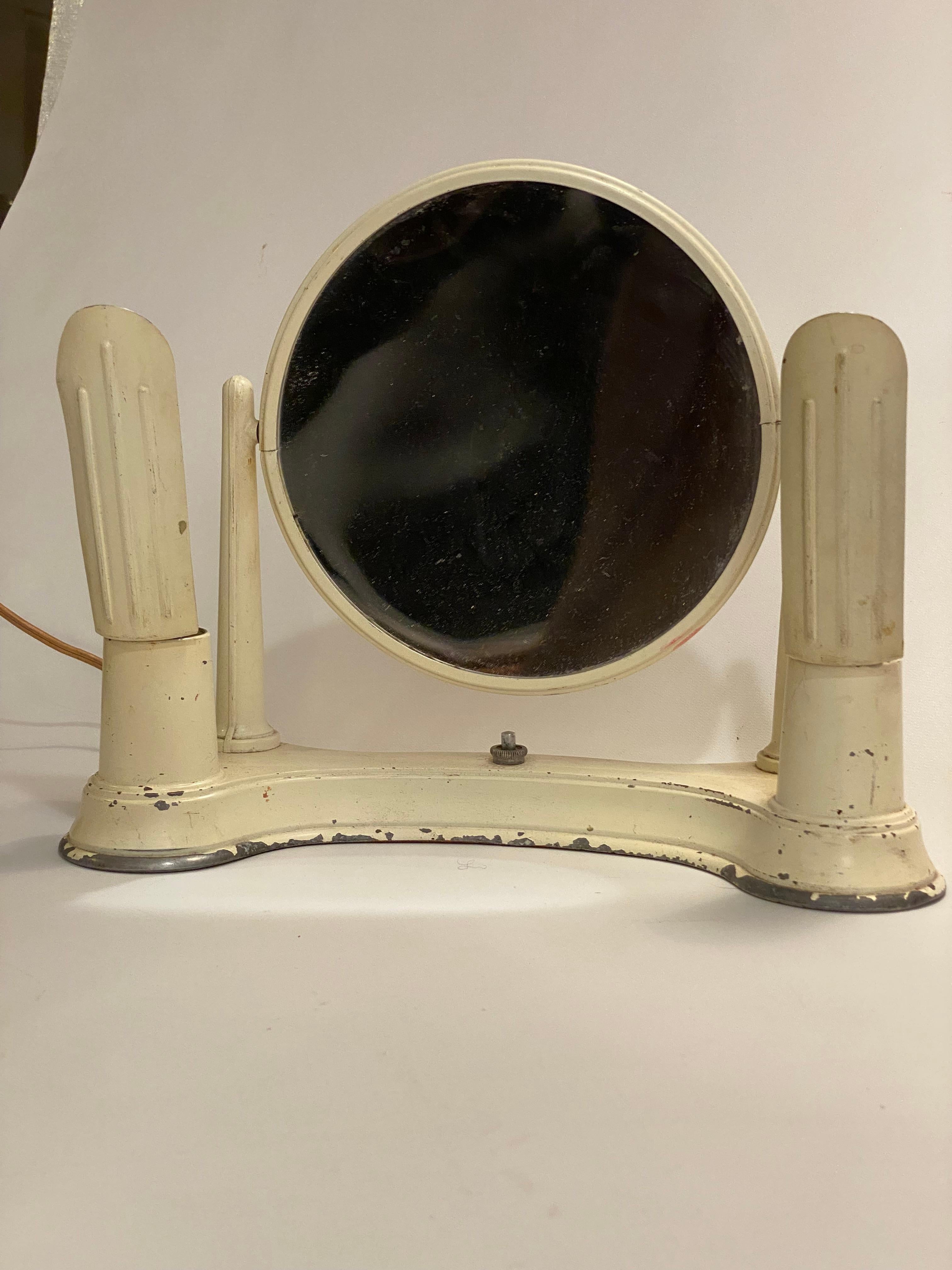 American Bel-Ayre Art Deco Illuminated Dresser Vanity Mirror For Sale