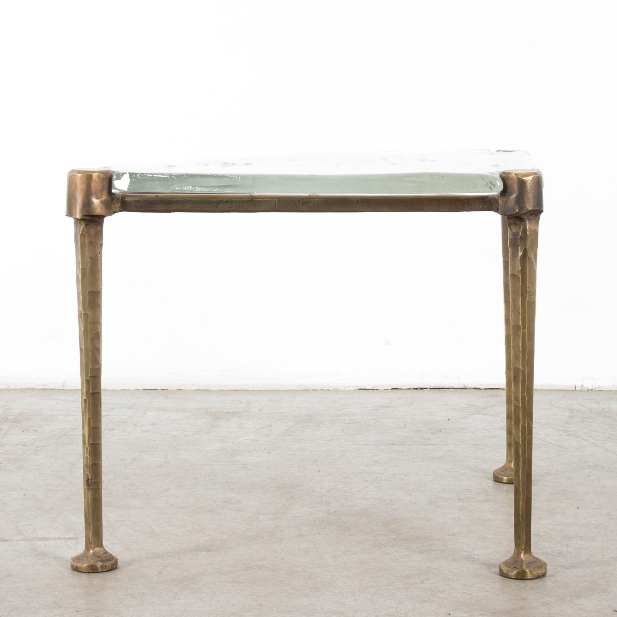 Post-Modern Bel Design 1970s Italian Hand Forged Brass Coffee Table