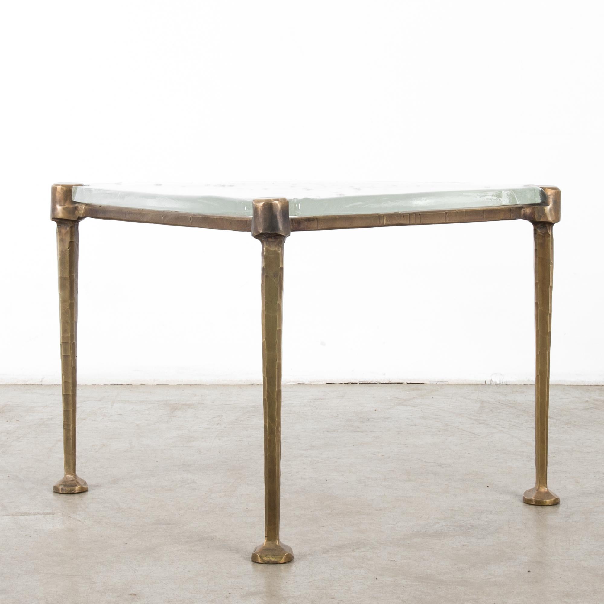 Bel Design 1970s Italian Hand Forged Brass Coffee Table In Good Condition In High Point, NC