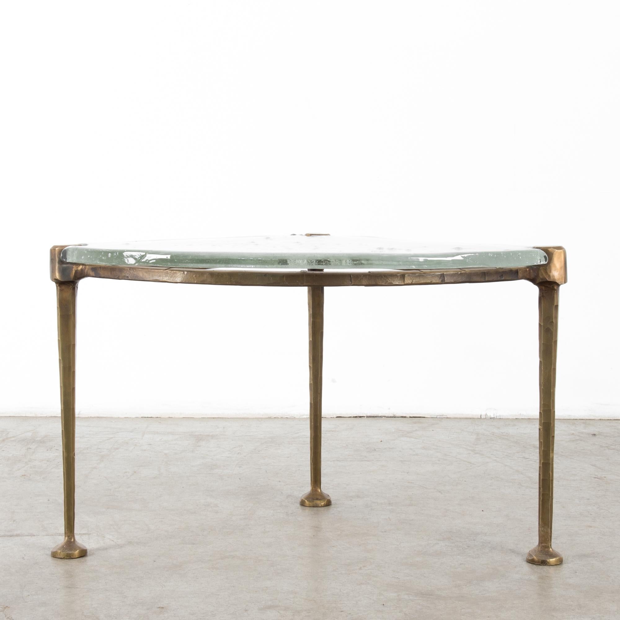 Late 20th Century Bel Design 1970s Italian Hand Forged Brass Coffee Table