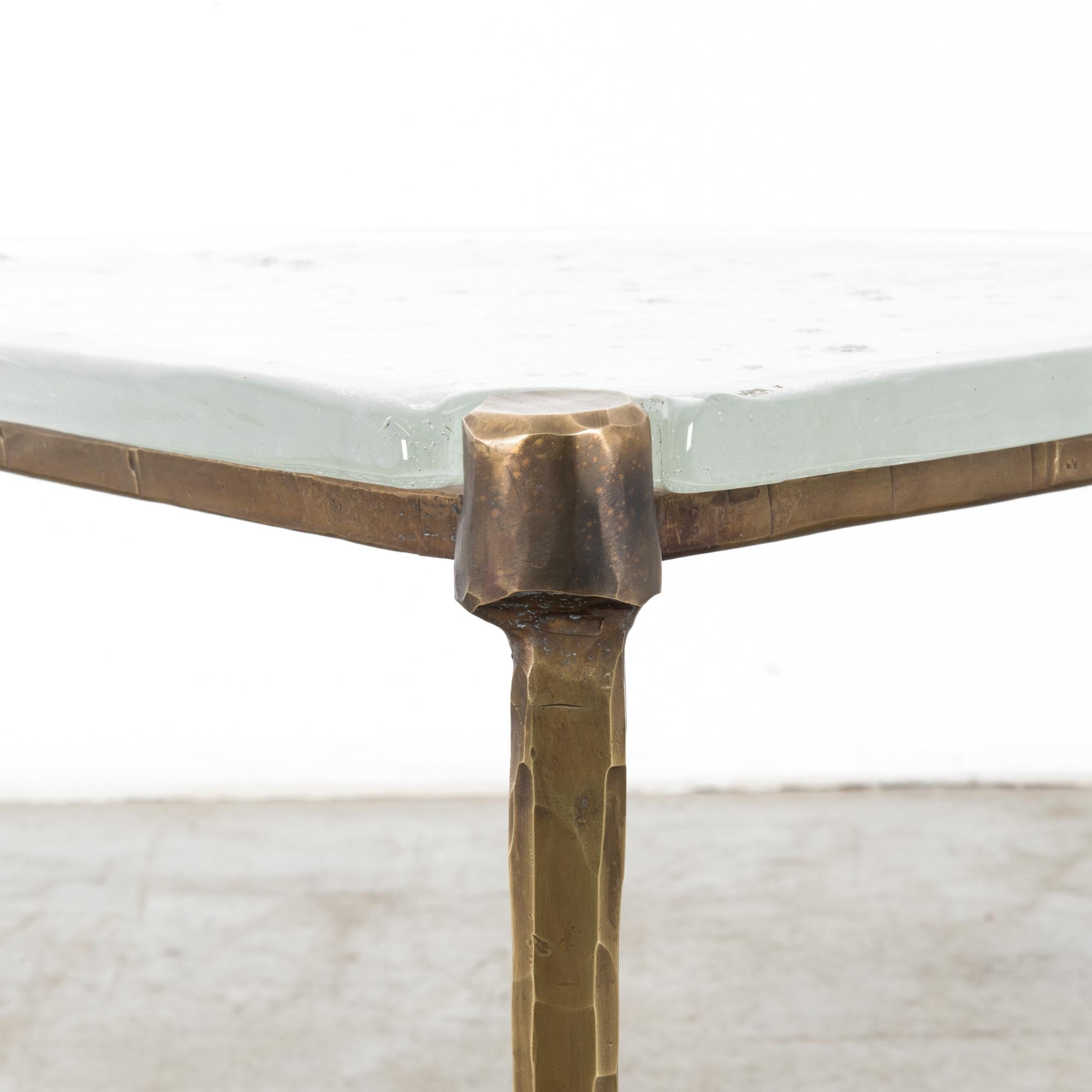 Bel Design 1970s Italian Hand Forged Brass Coffee Table 3