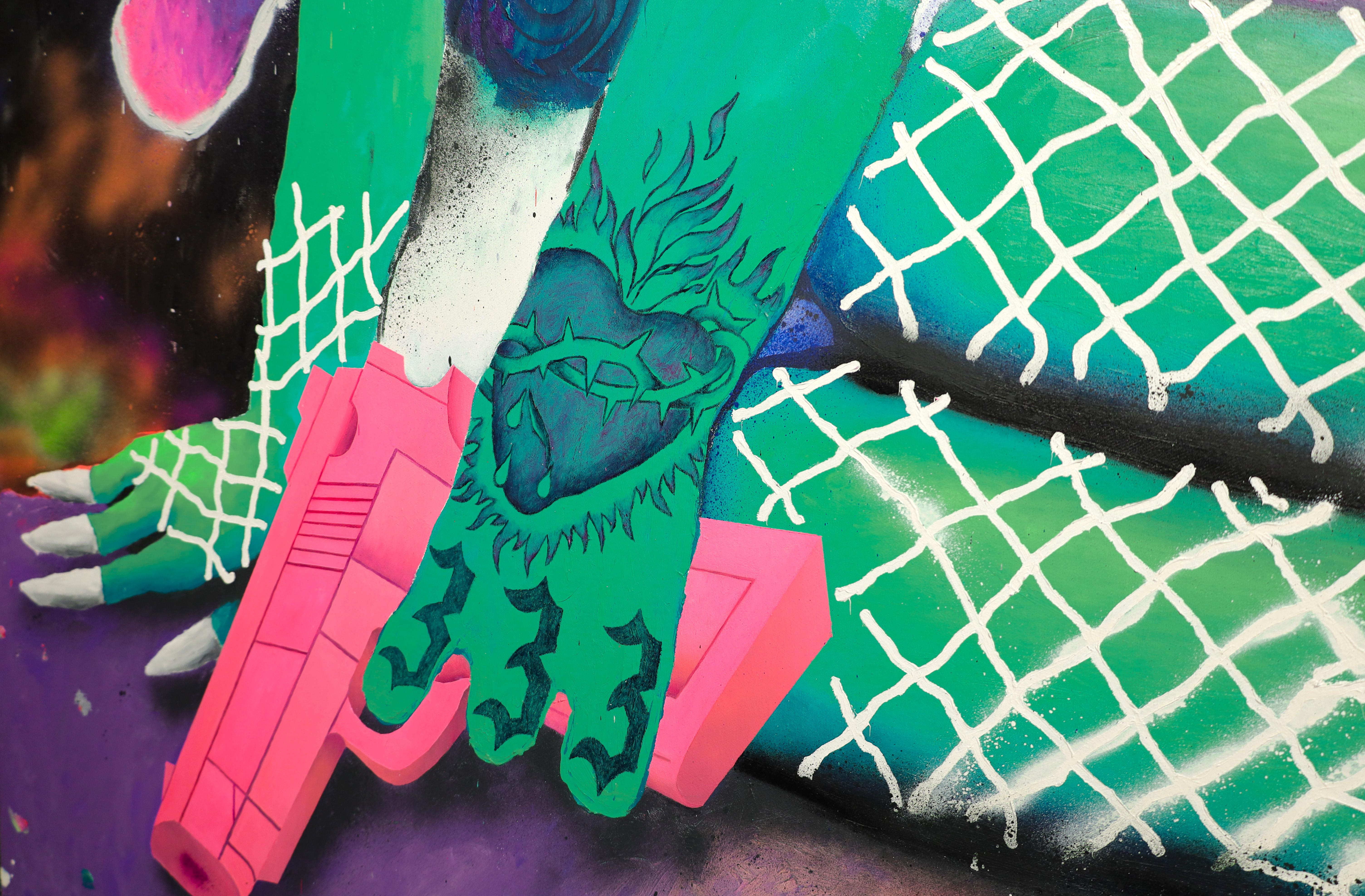 'Cherry Gun' Painting, 2023 in vendita 1