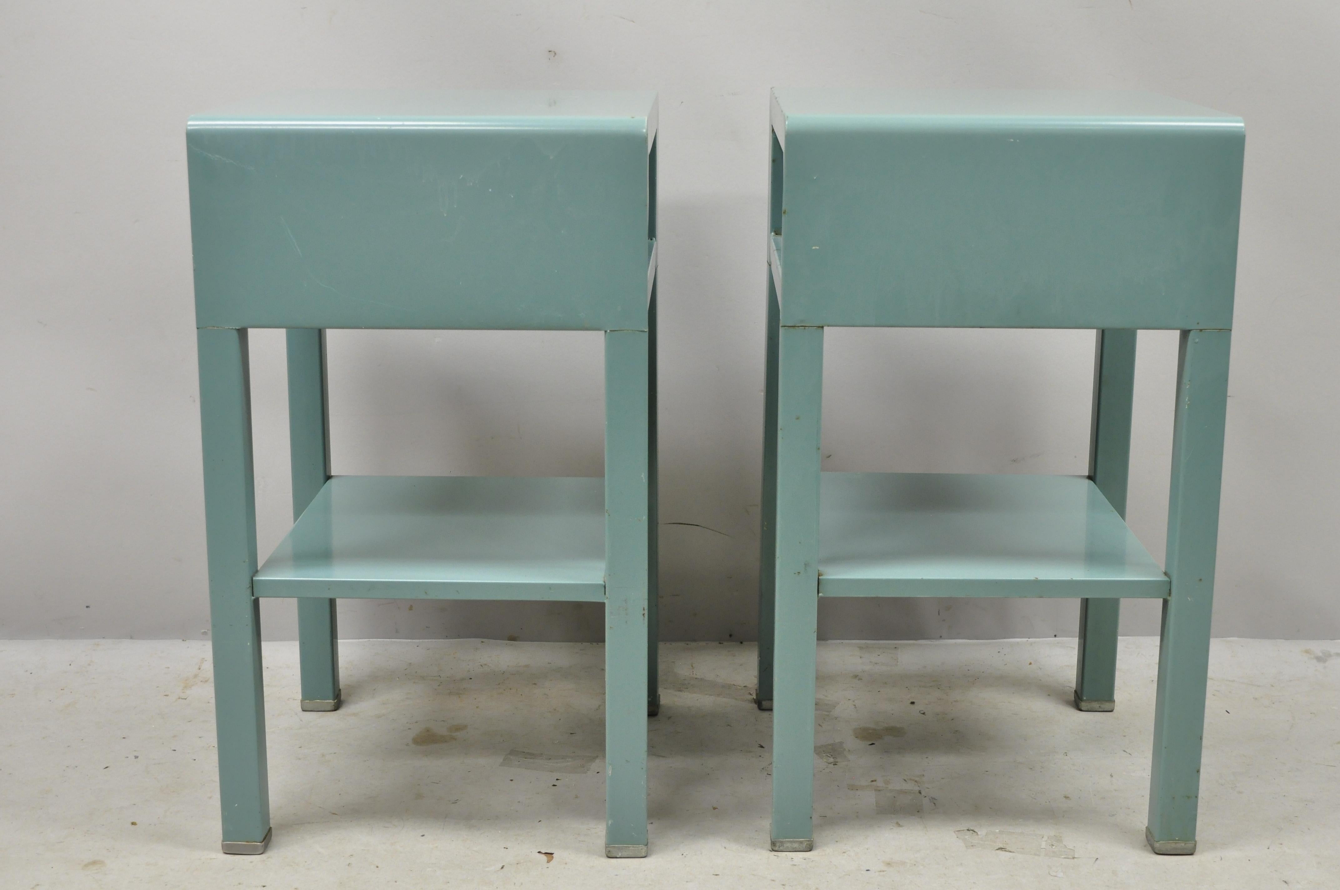 Bel Geddes for Simmons Vtg Industrial Modern Art Deco Nightstand Tables, a Pair 1