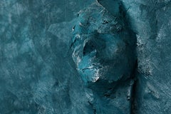 Ausstieg. Blau, Mischtechnik auf Holzplatte