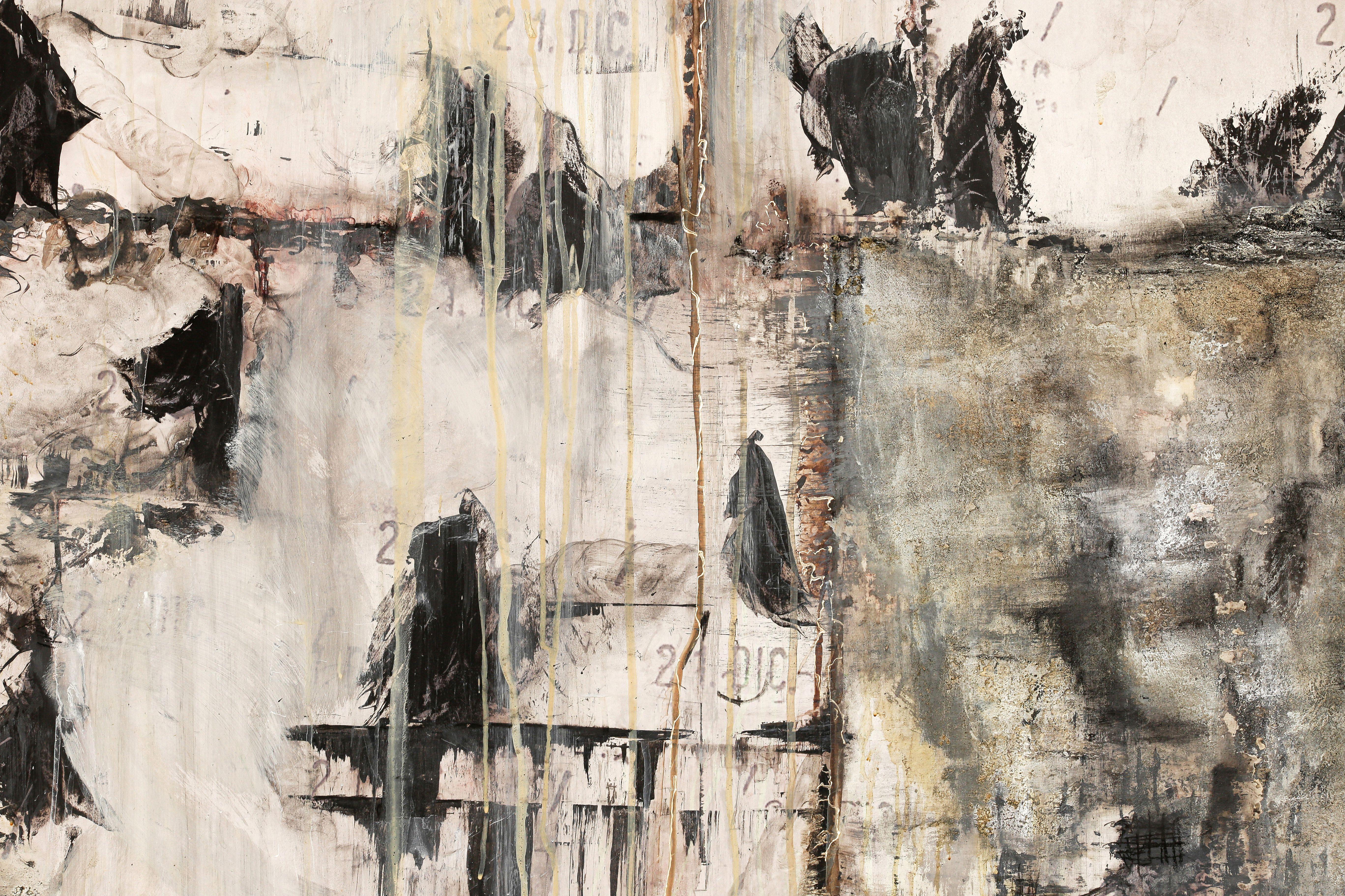 Murs d'equilibrisme, tecnica mista su pannello di Wood - Mixed Media Art Altro stile artistico di Bel Mur