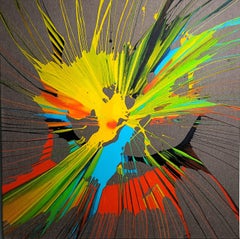 Danse au pigment, peinture sur toile