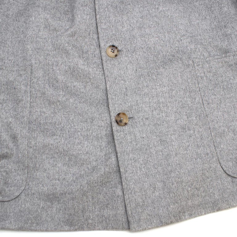 Bel y Cia Light Grey Cashmere Jacket XL For Sale at 1stDibs