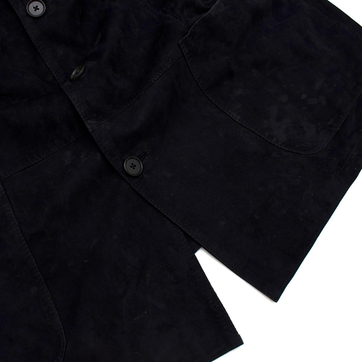 Gürtel y Cia Teba Marineblaue maßgeschneiderte Jacke aus Wildleder - US Größe 42 2