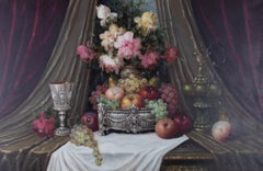 Bela Balogh (1909-1980) - 20th Century Oil, Still Life with Fruit and Flowers