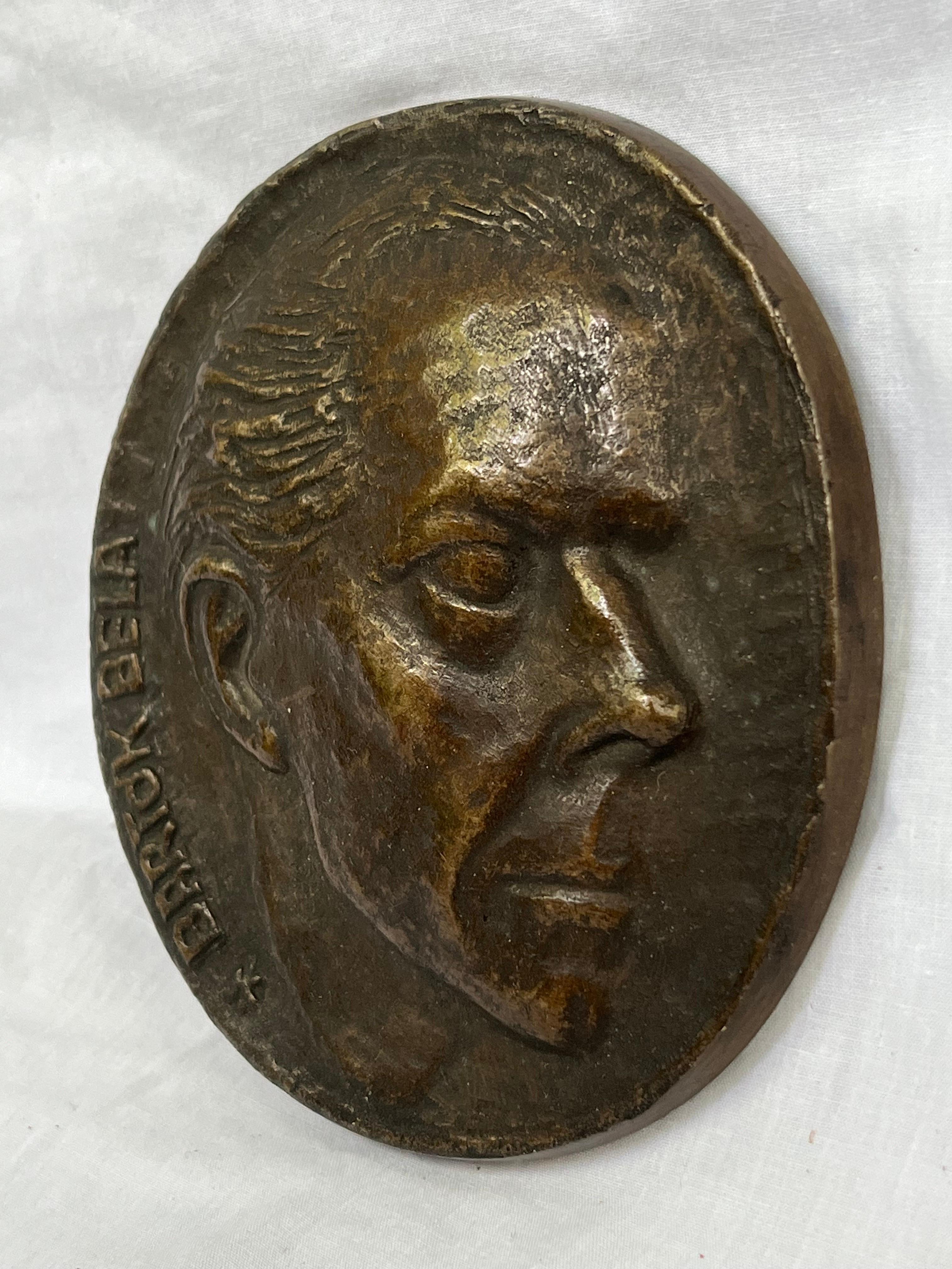 European Bela Bartok Bronze Medal Sculpture Hungarian Music Composer Ethnomusicologist For Sale