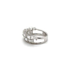 Anillo de diamantes talla esmeralda "Bela