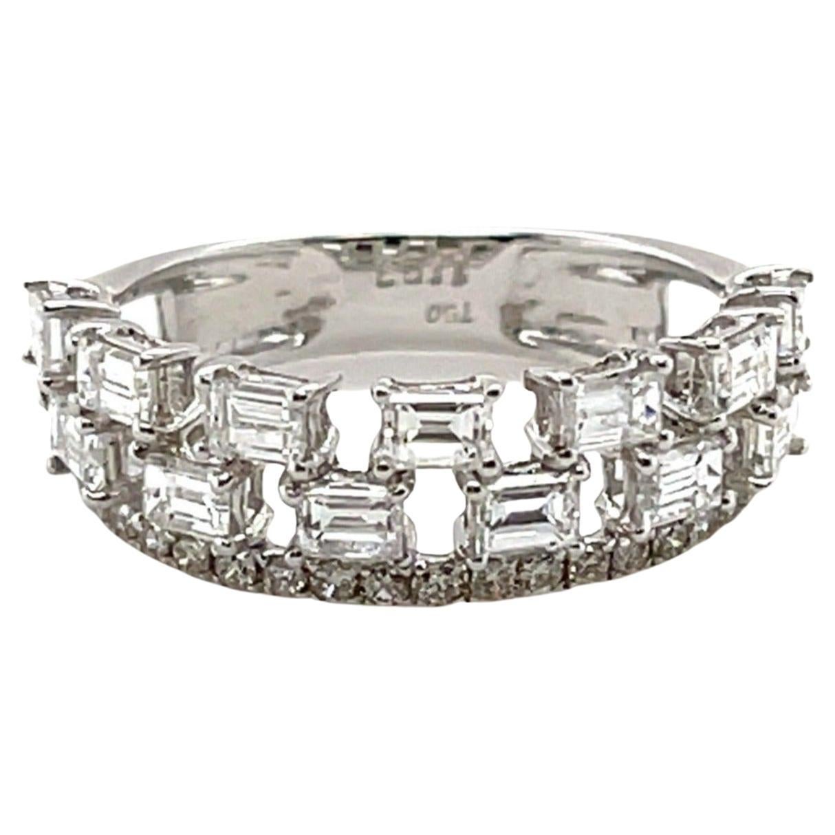 'Bela' Emerald Cut Diamond Ring For Sale