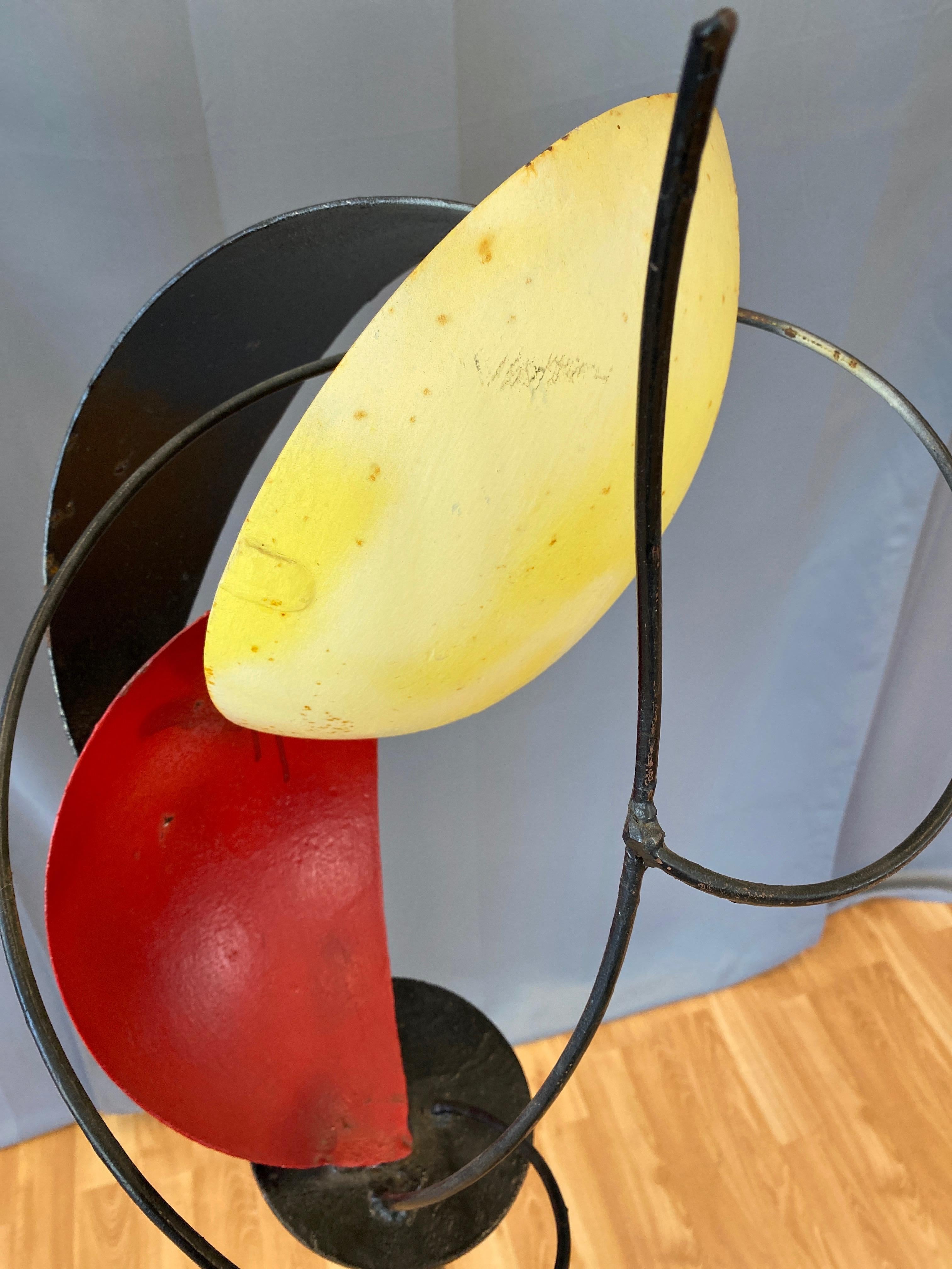 Béla Harcos Tall Abstract Expressionist Enameled Steel Sculpture, Late 1990s For Sale 5