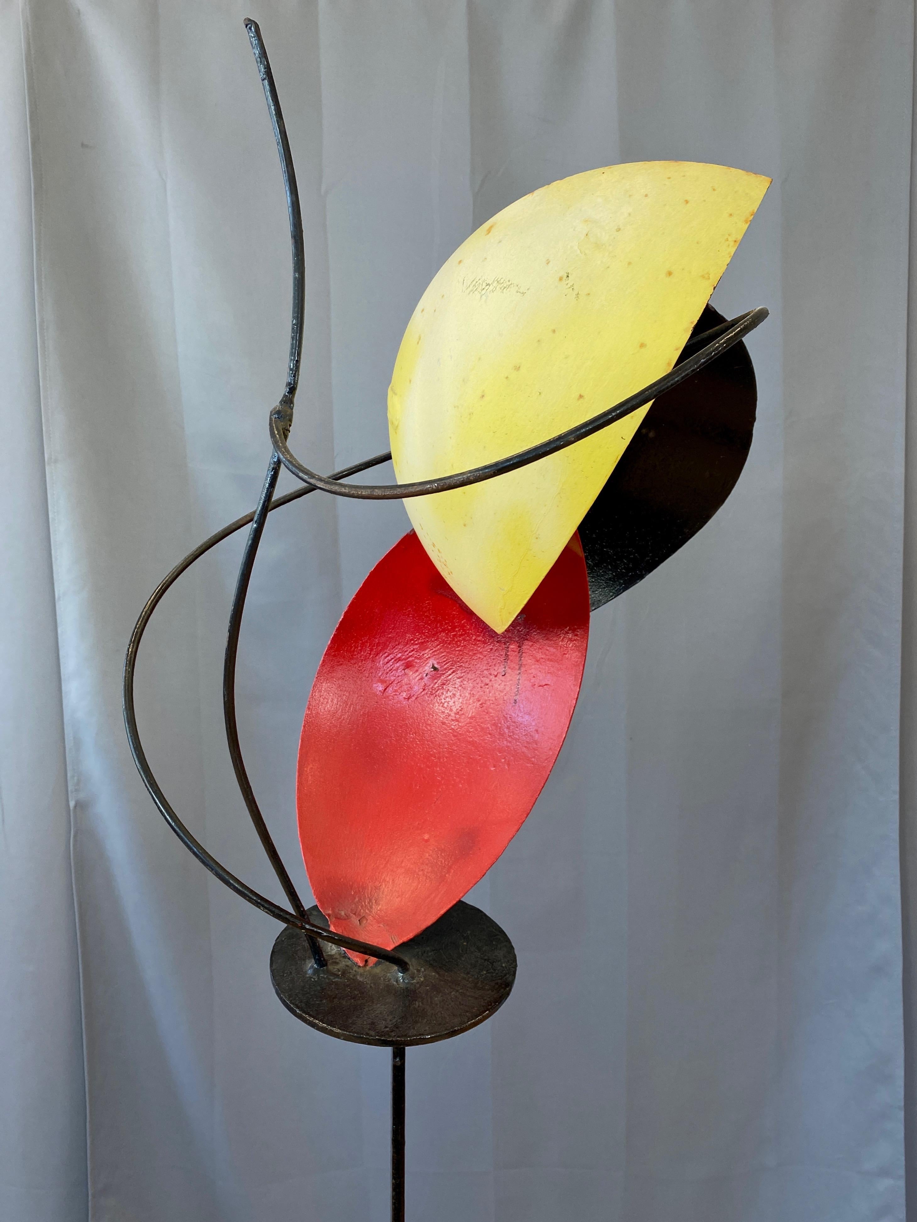 Béla Harcos Tall Abstract Expressionist Enameled Steel Sculpture, Late 1990s For Sale 6