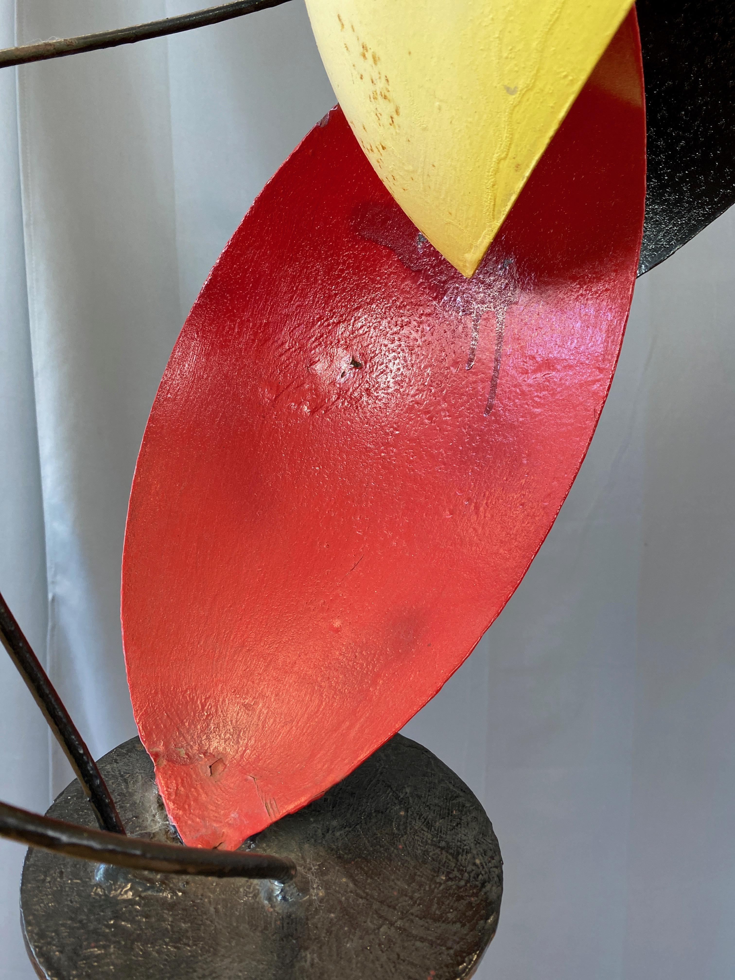 Béla Harcos Tall Abstract Expressionist Enameled Steel Sculpture, Late 1990s For Sale 7