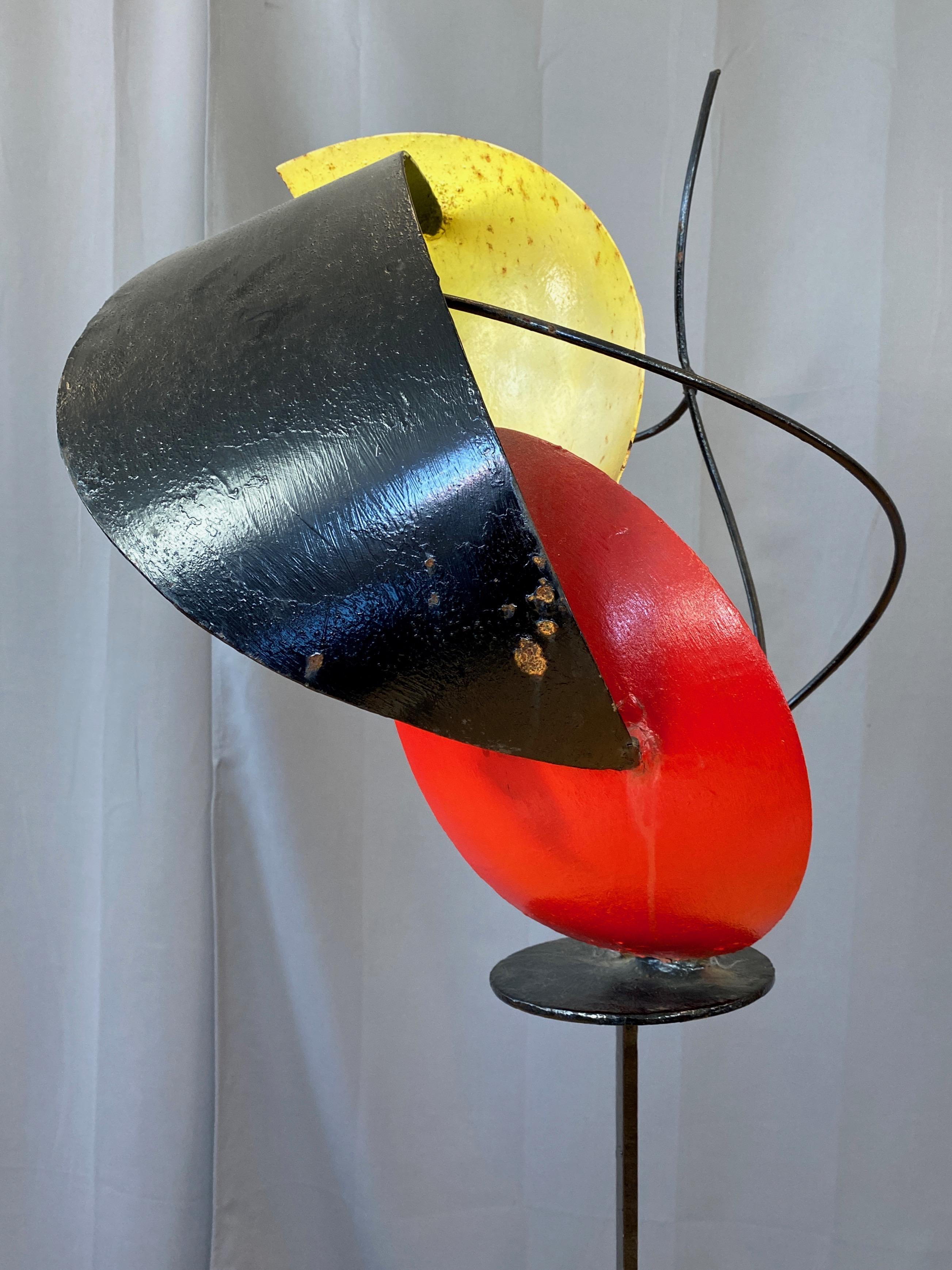 Béla Harcos Tall Abstract Expressionist Enameled Steel Sculpture, Late 1990s For Sale 3