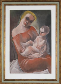 Child & Child de Béla Kádár - Oeuvre sur papier